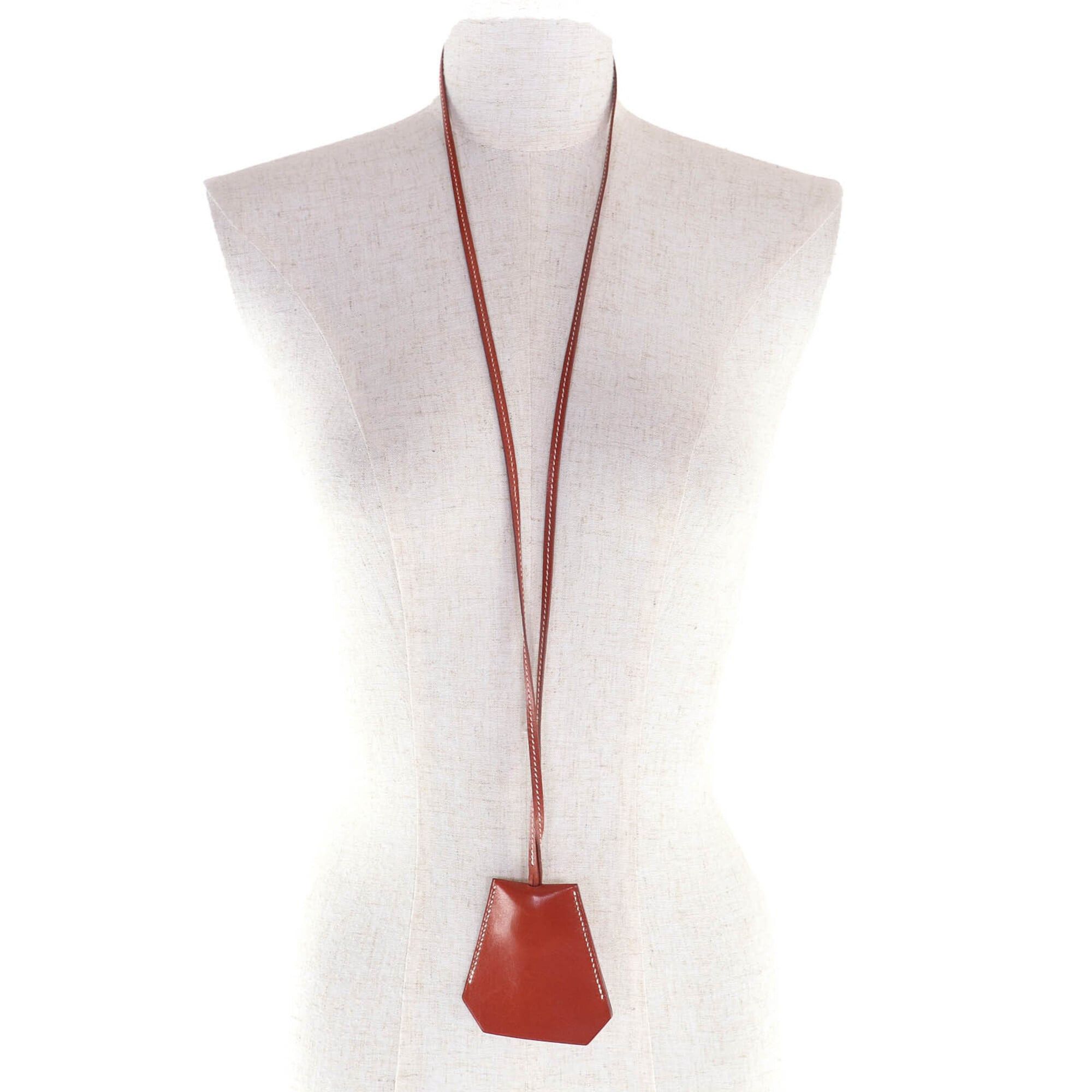 Hermes HERMES Vintage Leather Margiela Era Clochette Necklace Brown □C Stamp Made in France Men's Women's Size ONE SIZE - 4 Thumbnail