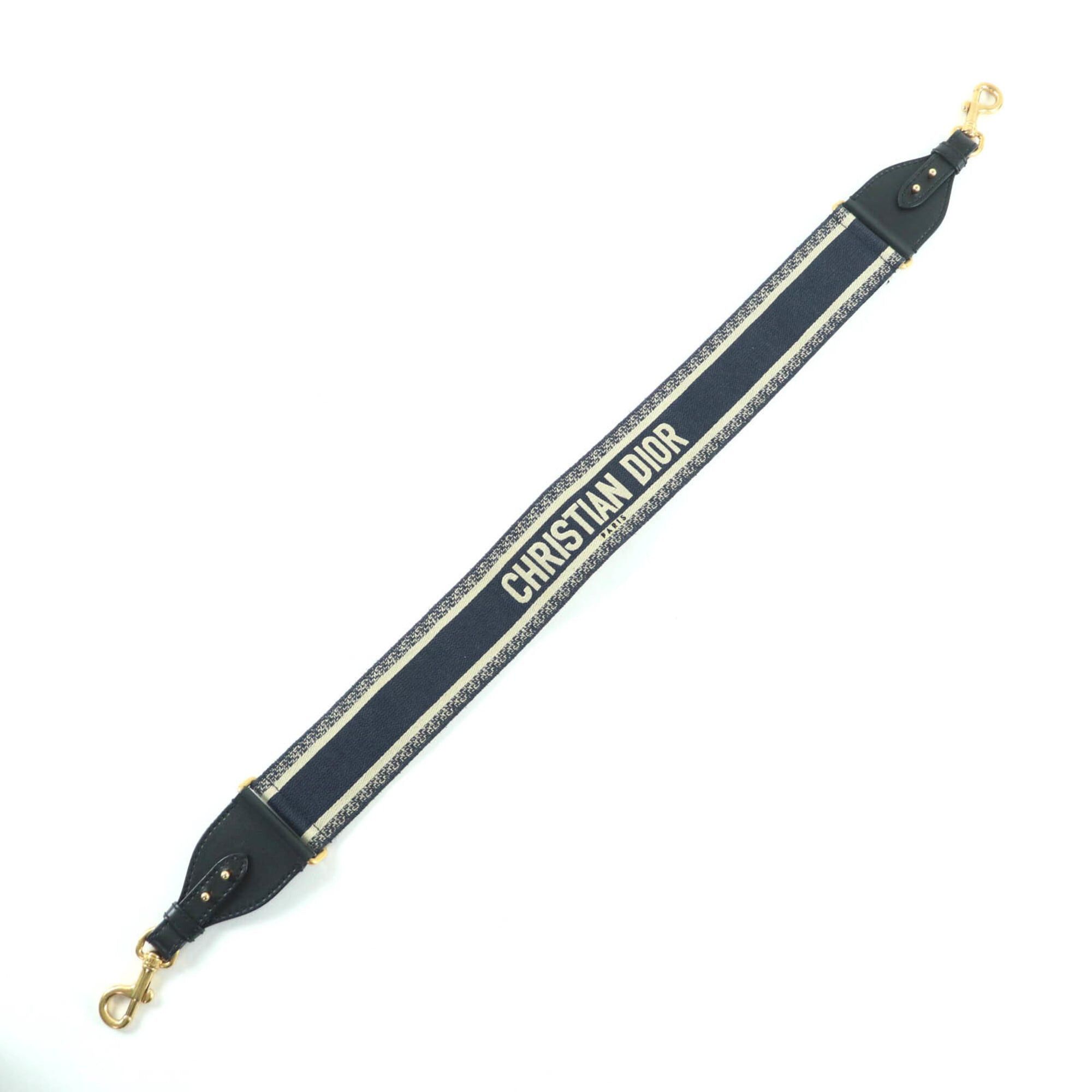 Dior Christian Dior S8557CBTE Canvas Leather Embroidered Shoulder Strap, Navy Beige, Gold Hardware, Comes with Box and Dust Bag, Made in Italy, Women's. Size ONE SIZE - 4 Thumbnail