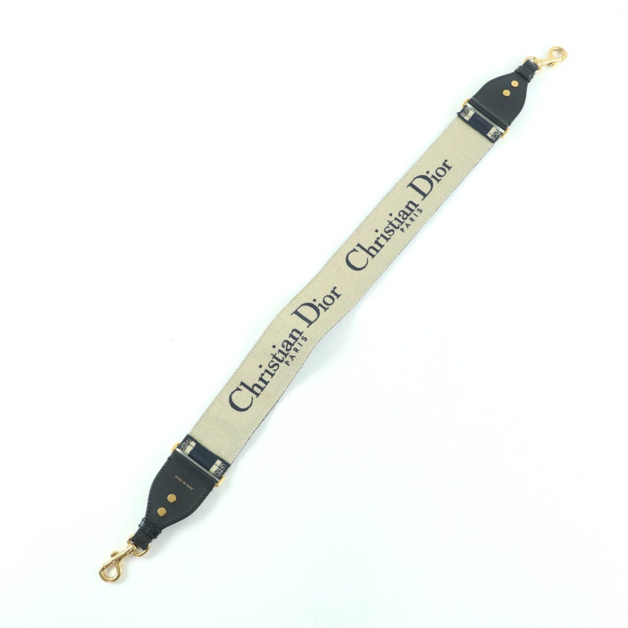 Dior Christian Dior S8557CBTE Canvas Leather Embroidered Shoulder Strap, Navy Beige, Gold Hardware, Comes with Box and Dust Bag, Made in Italy, Women's. Size ONE SIZE - 5 Thumbnail