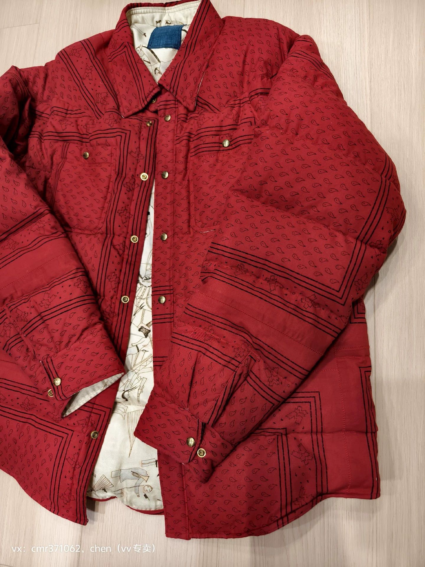 Visvim Red Patterned Long-Sleeve Button-Up Shirt Size US L / EU 52-54 / 3 - 3 Thumbnail