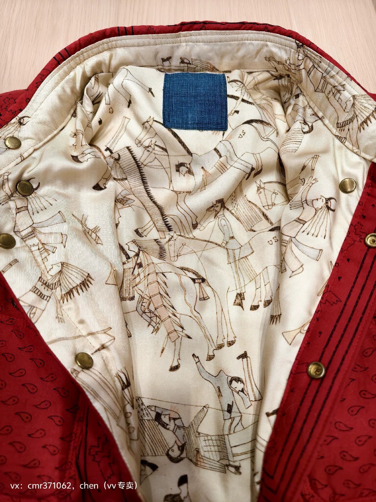 Visvim Red Patterned Long-Sleeve Button-Up Shirt Size US L / EU 52-54 / 3 - 4 Thumbnail
