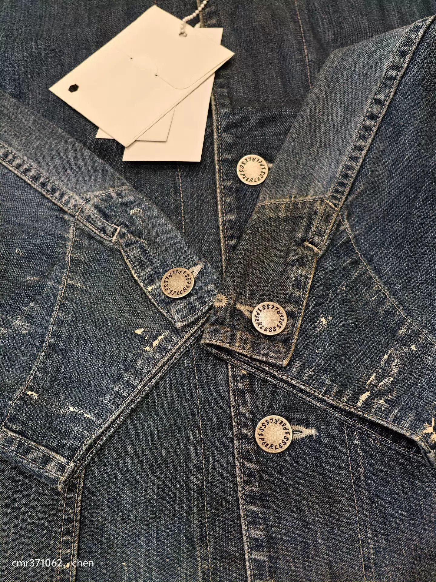 Visvim Blue Denim Jacket with Paint Splatter and Graphics Size S Size US S / EU 44-46 / 1 - 8 Thumbnail