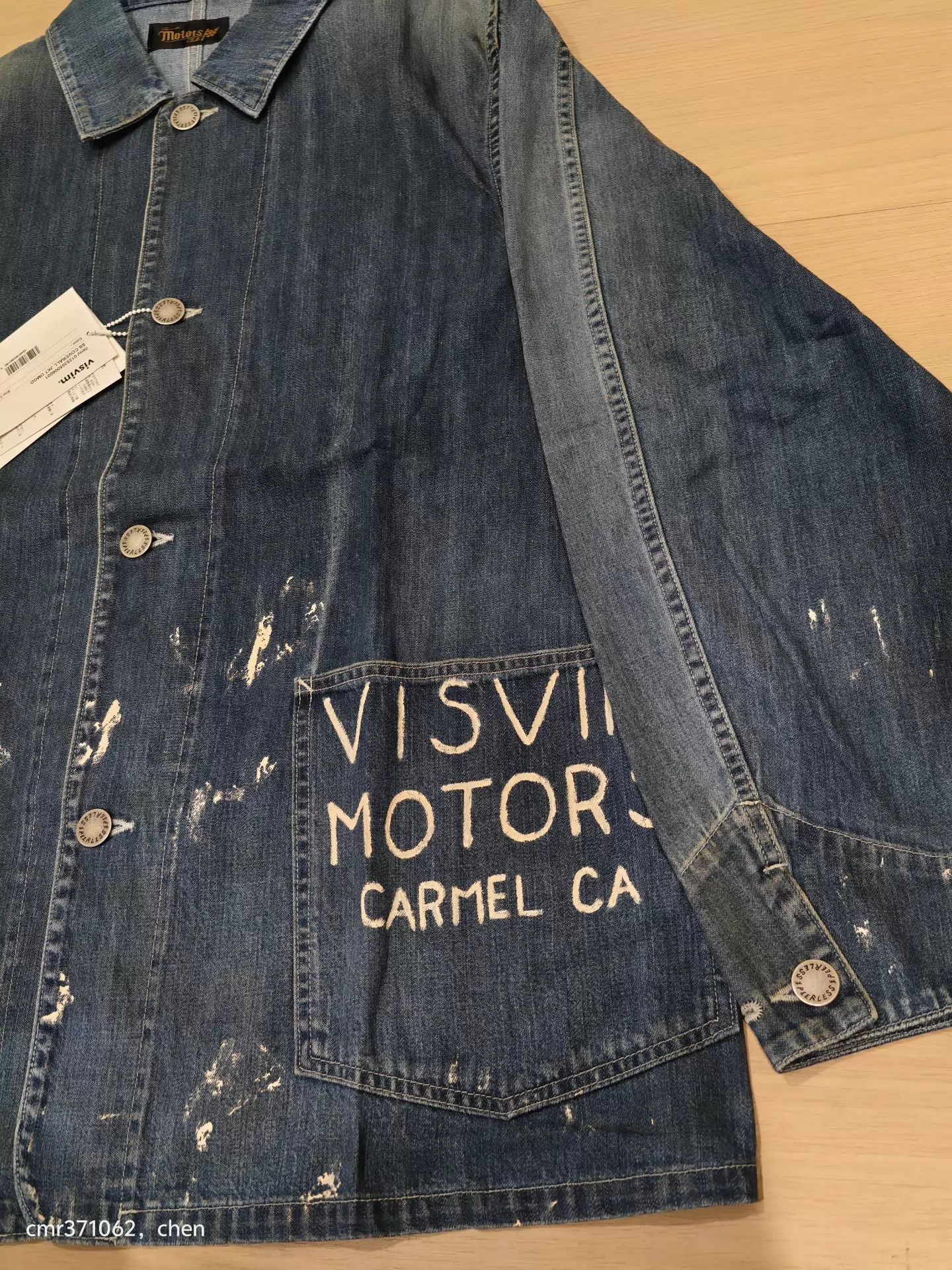 Visvim Blue Denim Jacket with Paint Splatter and Graphics Size S Size US S / EU 44-46 / 1 - 4 Thumbnail