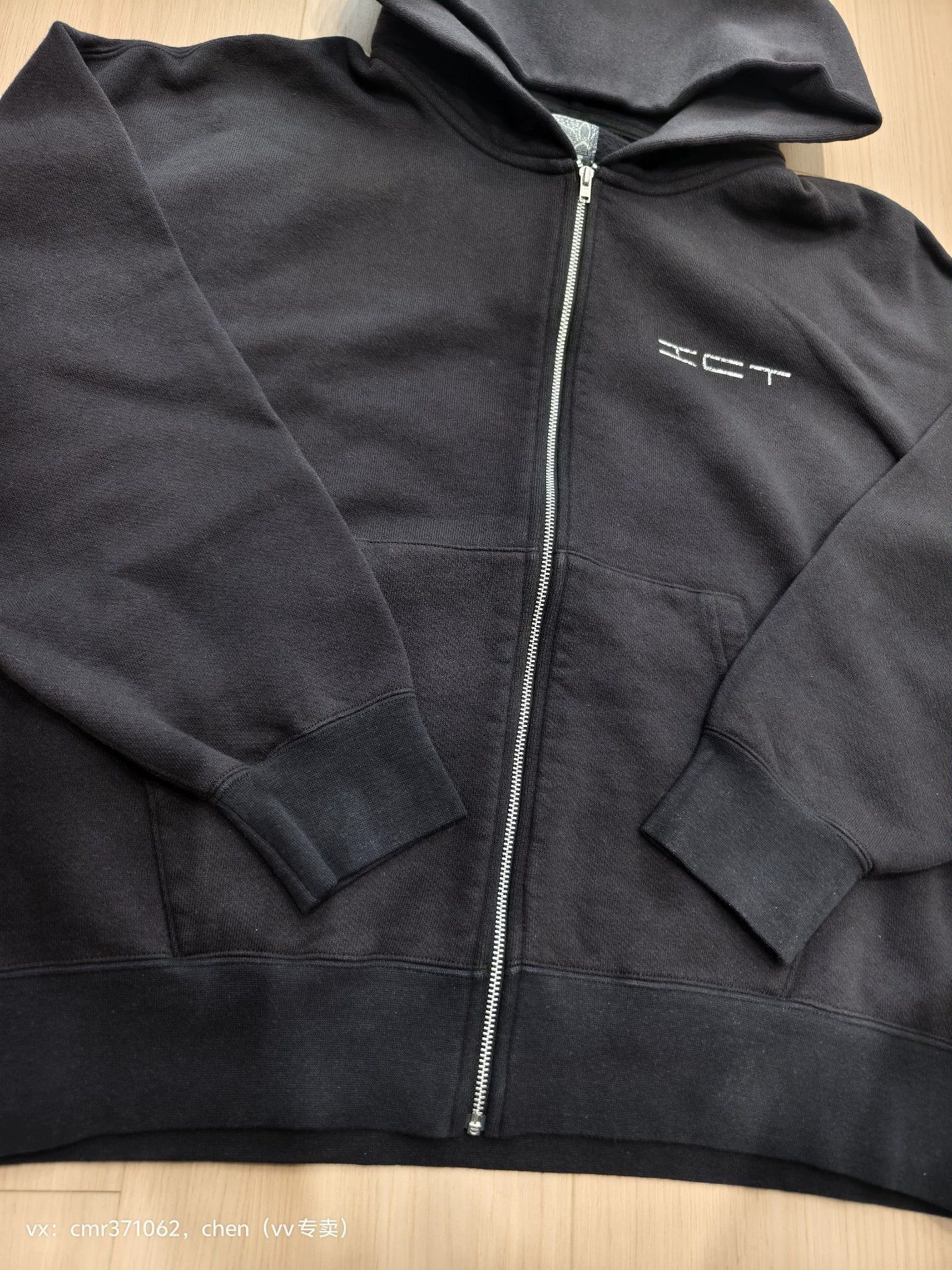 Visvim Black Zip-Up Hoodie with 'ICT' Embroidered Design Size US L / EU 52-54 / 3 - 6 Thumbnail