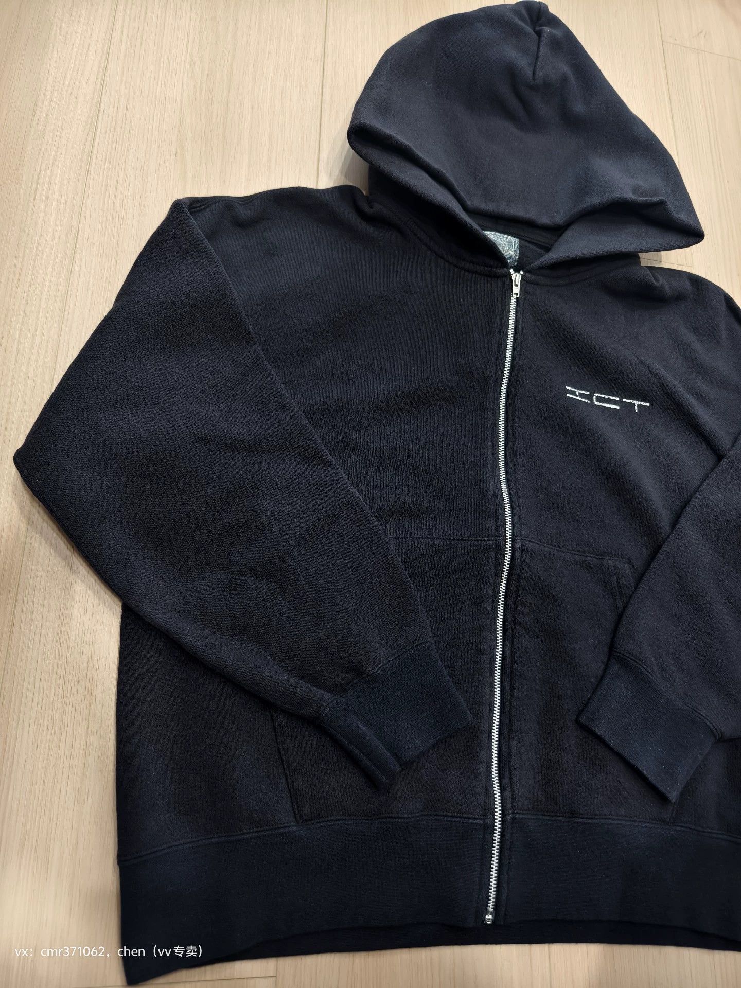 Visvim Black Zip-Up Hoodie with 'ICT' Embroidered Design Size US L / EU 52-54 / 3 - 2 Thumbnail