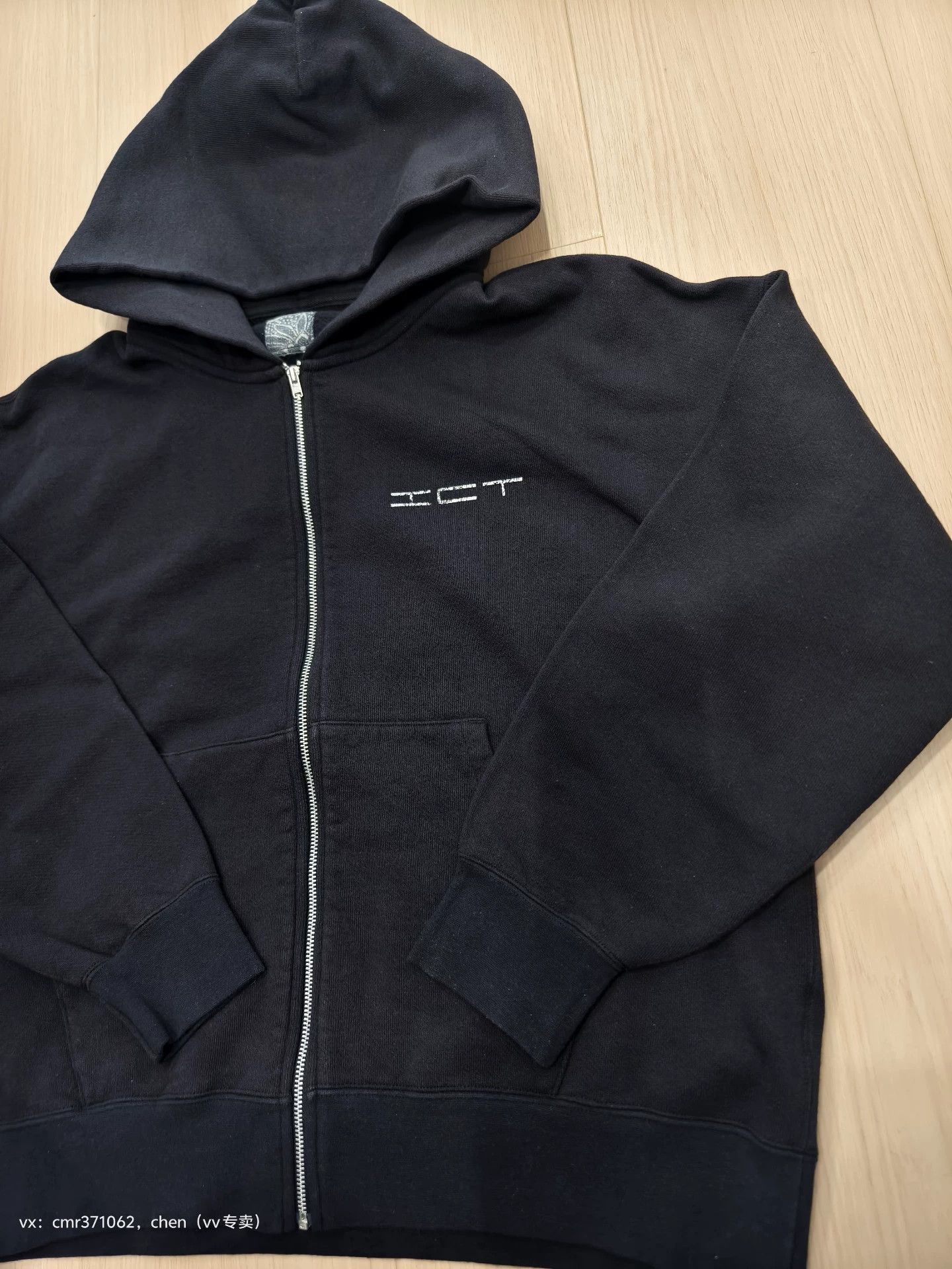 Visvim Black Zip-Up Hoodie with 'ICT' Embroidered Design Size US L / EU 52-54 / 3 - 3 Thumbnail