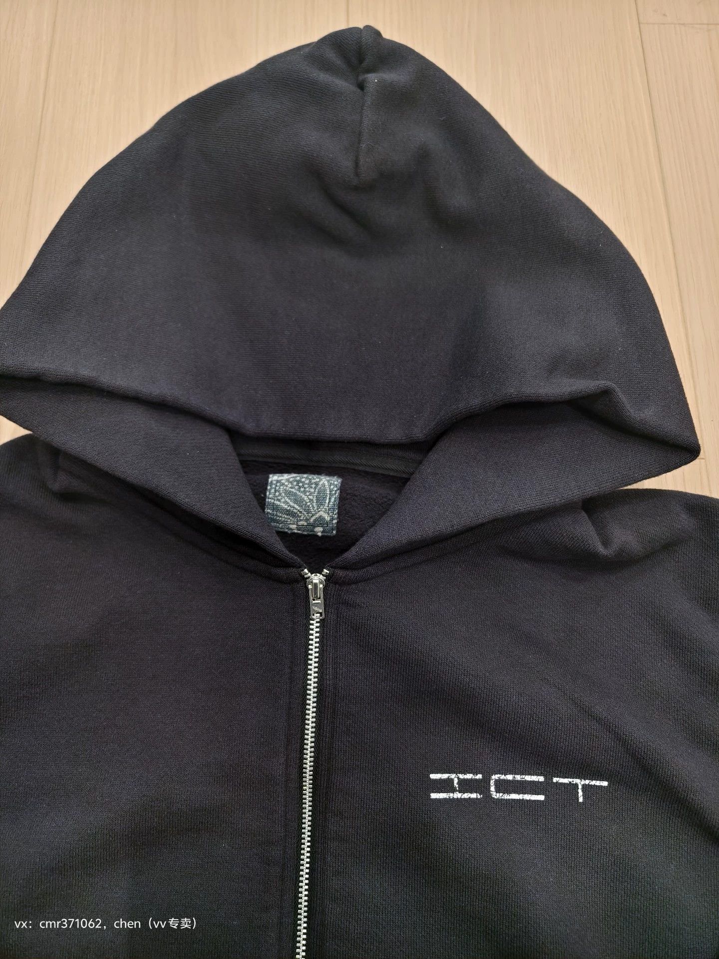 Visvim Black Zip-Up Hoodie with 'ICT' Embroidered Design Size US L / EU 52-54 / 3 - 4 Thumbnail