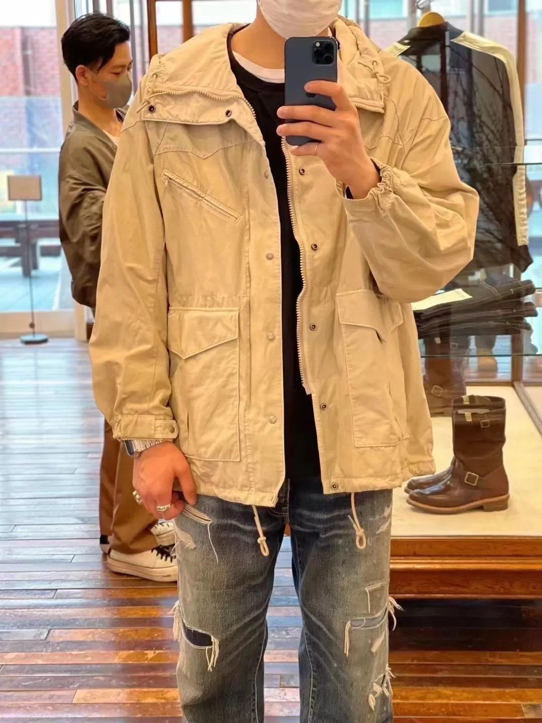 Visvim Beige Hooded Button-Up Jacket Size S Size US S / EU 44-46 / 1 - 8 Thumbnail