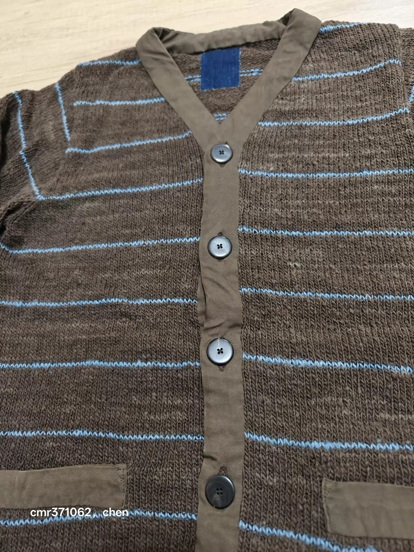 Visvim Brown Striped Button-Front Cardigan Size S Size US S / EU 44-46 / 1 - 3 Thumbnail