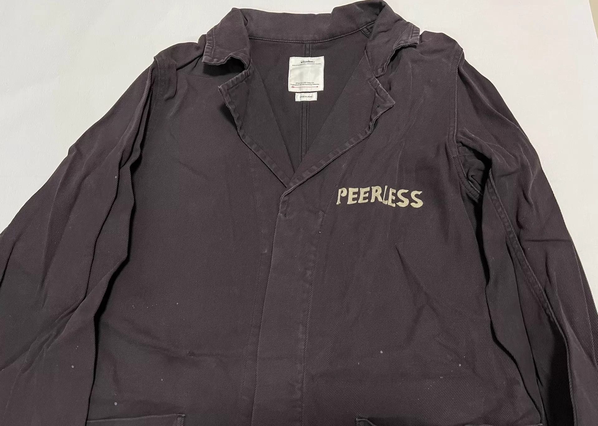 Visvim Black Long Coat with 'PEERESS' Embroidered Detail Size US M / EU 48-50 / 2 - 2 Thumbnail