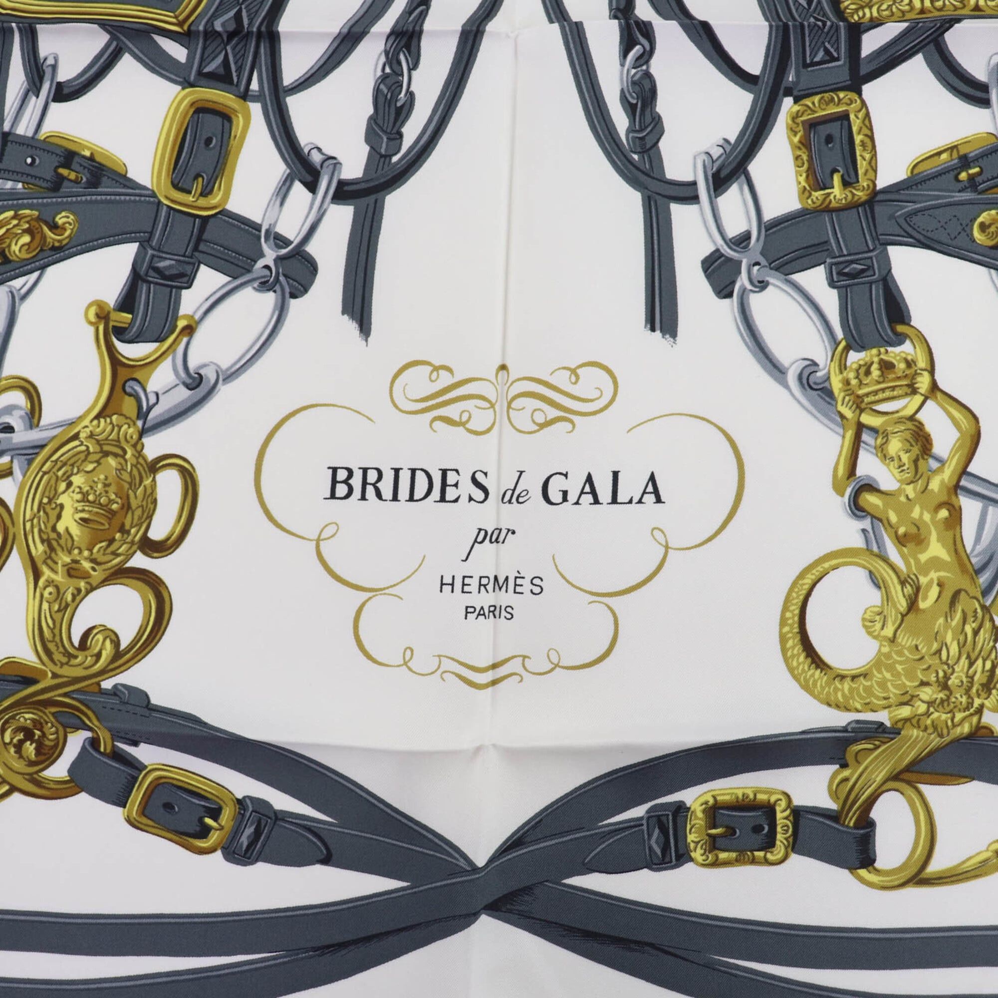 Hermes HERMES Carre 90 BRIDES de GALA (Ceremonial Horse Bridle) 100% Silk Large Scarf/Muffler, Pink, with Box, Made in France, Women's Size ONE SIZE - 7 Thumbnail