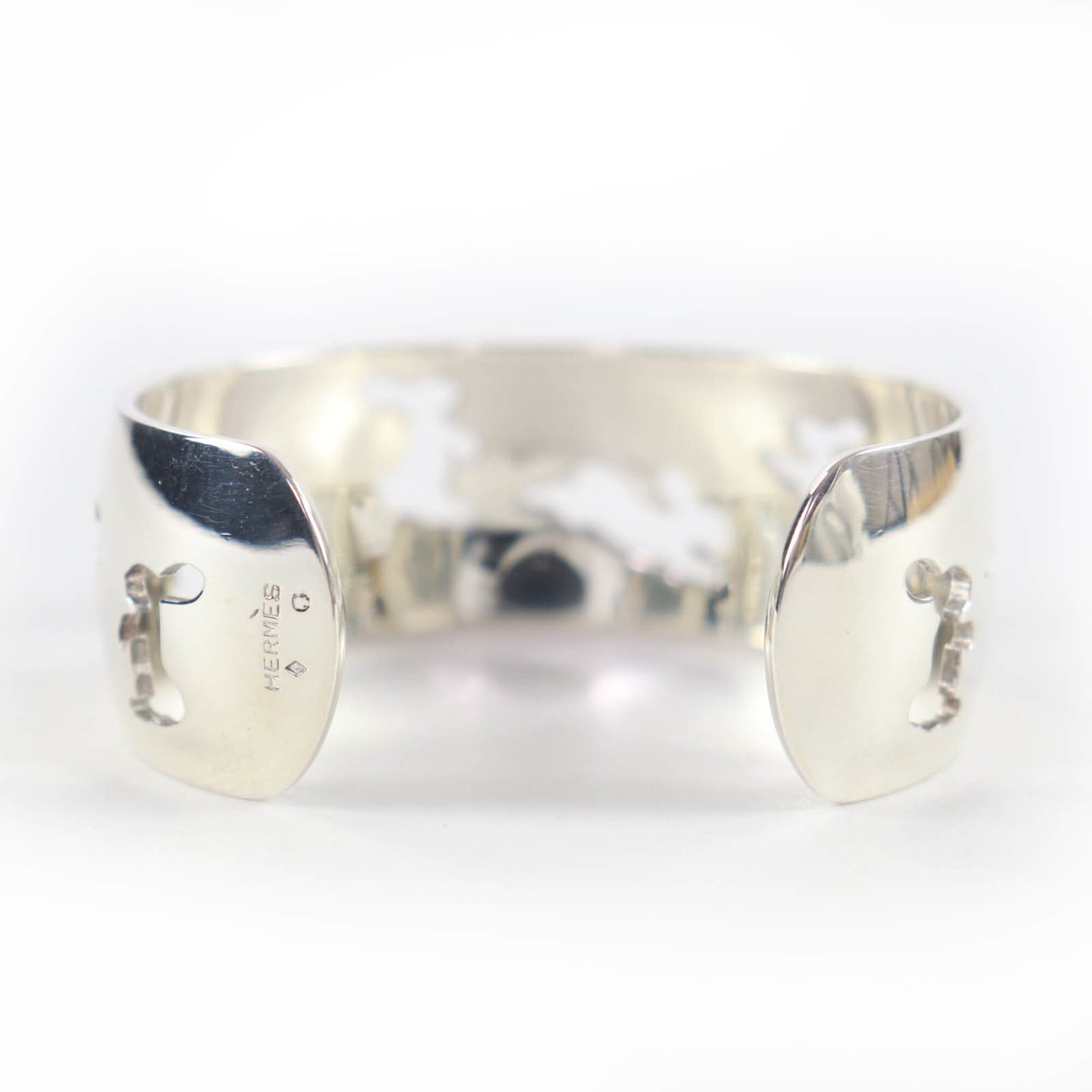 Hermes HERMES 925 Rabbit Motif Bracelet Bangle, Silver, Made in France, Weight 54.77g, Women's Size ONE SIZE - 3 Thumbnail