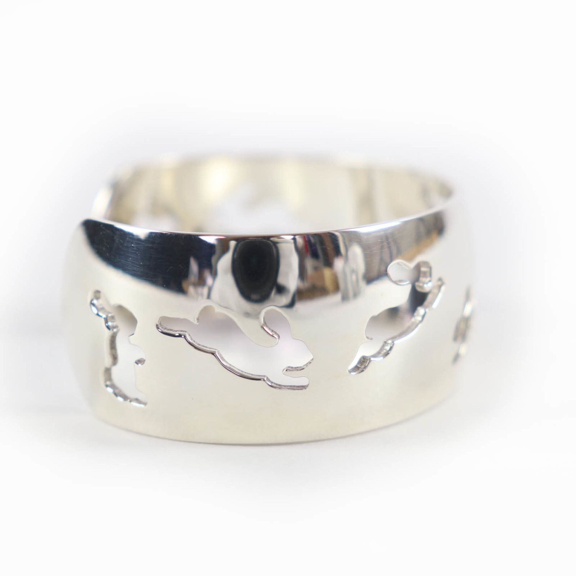 Hermes HERMES 925 Rabbit Motif Bracelet Bangle, Silver, Made in France, Weight 54.77g, Women's Size ONE SIZE - 4 Thumbnail