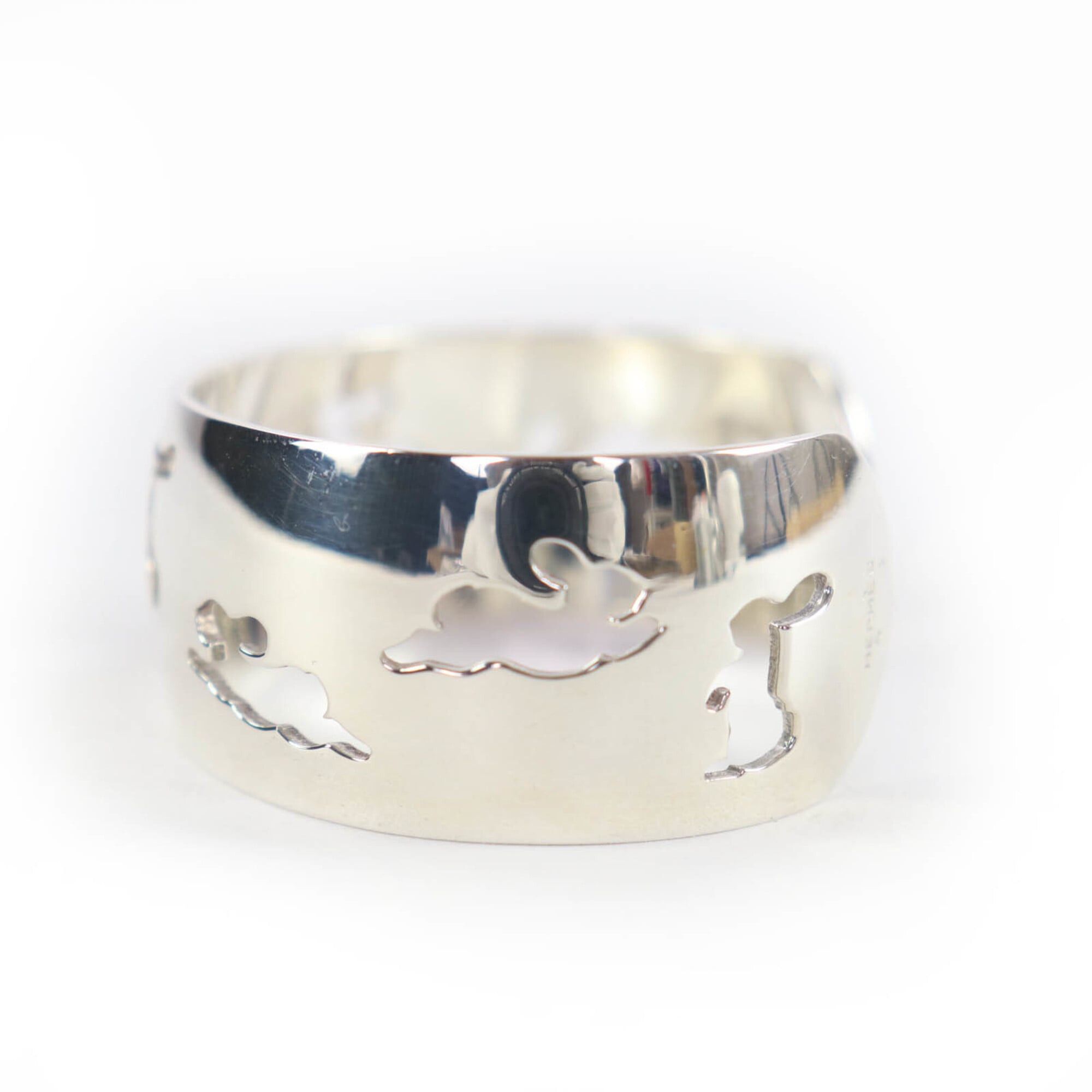 Hermes HERMES 925 Rabbit Motif Bracelet Bangle, Silver, Made in France, Weight 54.77g, Women's Size ONE SIZE - 2 Thumbnail