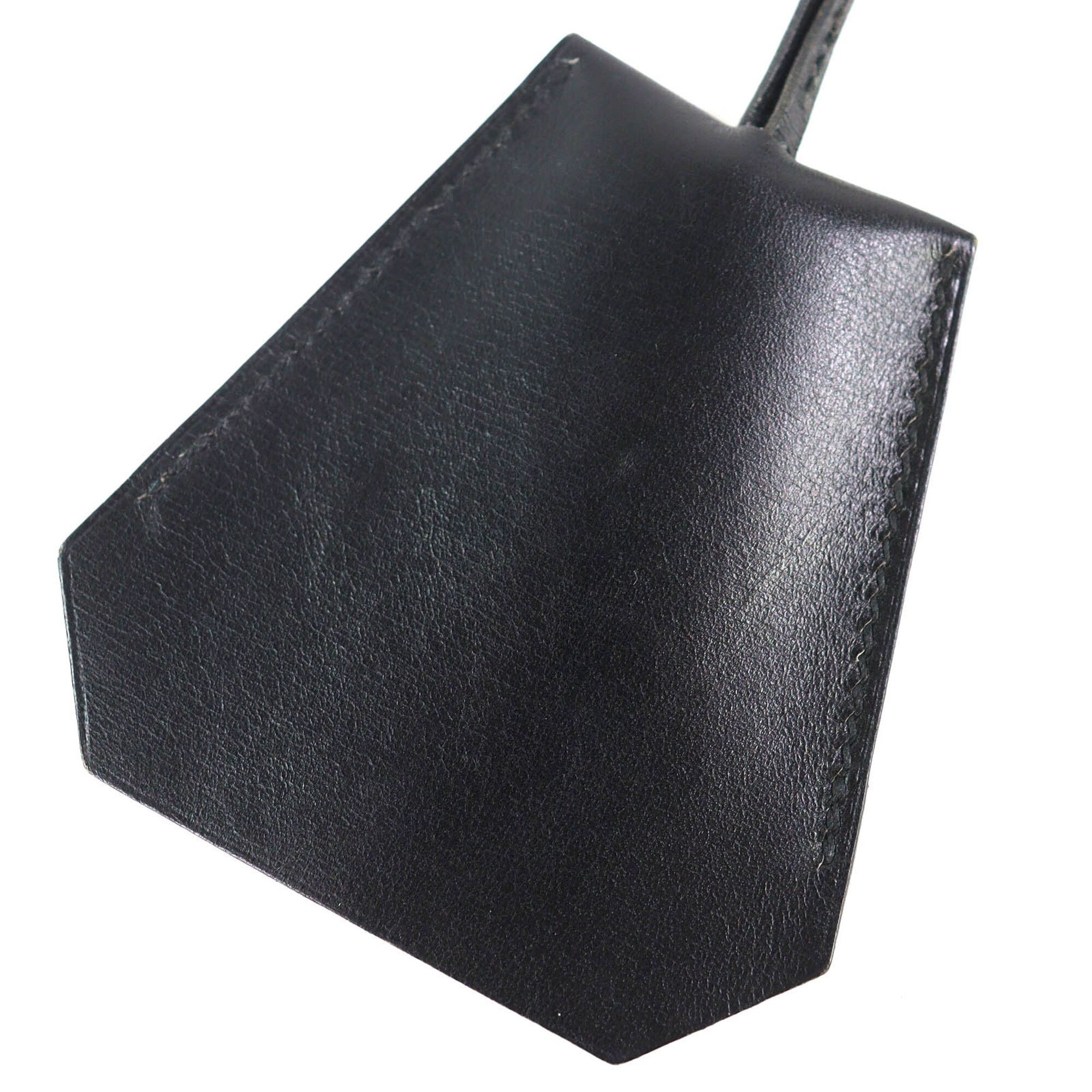 Hermes HERMES Vintage Margiela Era Clochette Leather Necklace, Black with Silver Hardware, □B Stamp, Comes Box, Made in France, Women's Size ONE SIZE - 5 Thumbnail