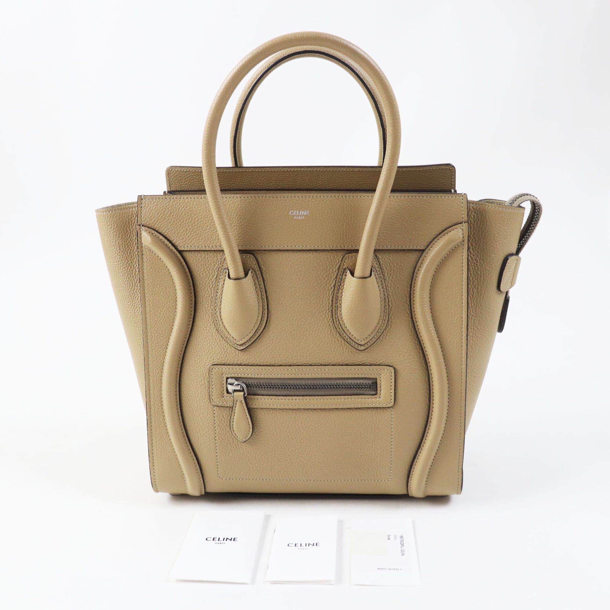 Celine CELINE 18979 Luggage Micro Shopper Dune (Beige) Drummed Calfskin Handbag, Made in Italy, Women's Size ONE SIZE - 2 Thumbnail