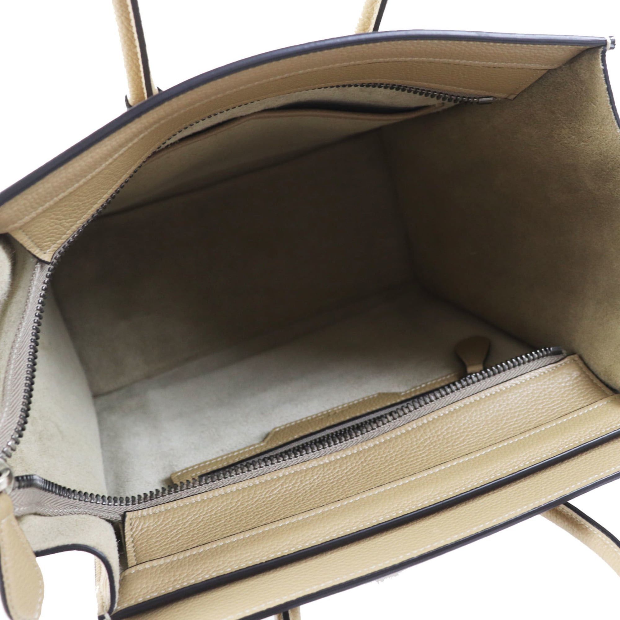 Celine CELINE 18979 Luggage Micro Shopper Dune (Beige) Drummed Calfskin Handbag, Made in Italy, Women's Size ONE SIZE - 6 Thumbnail