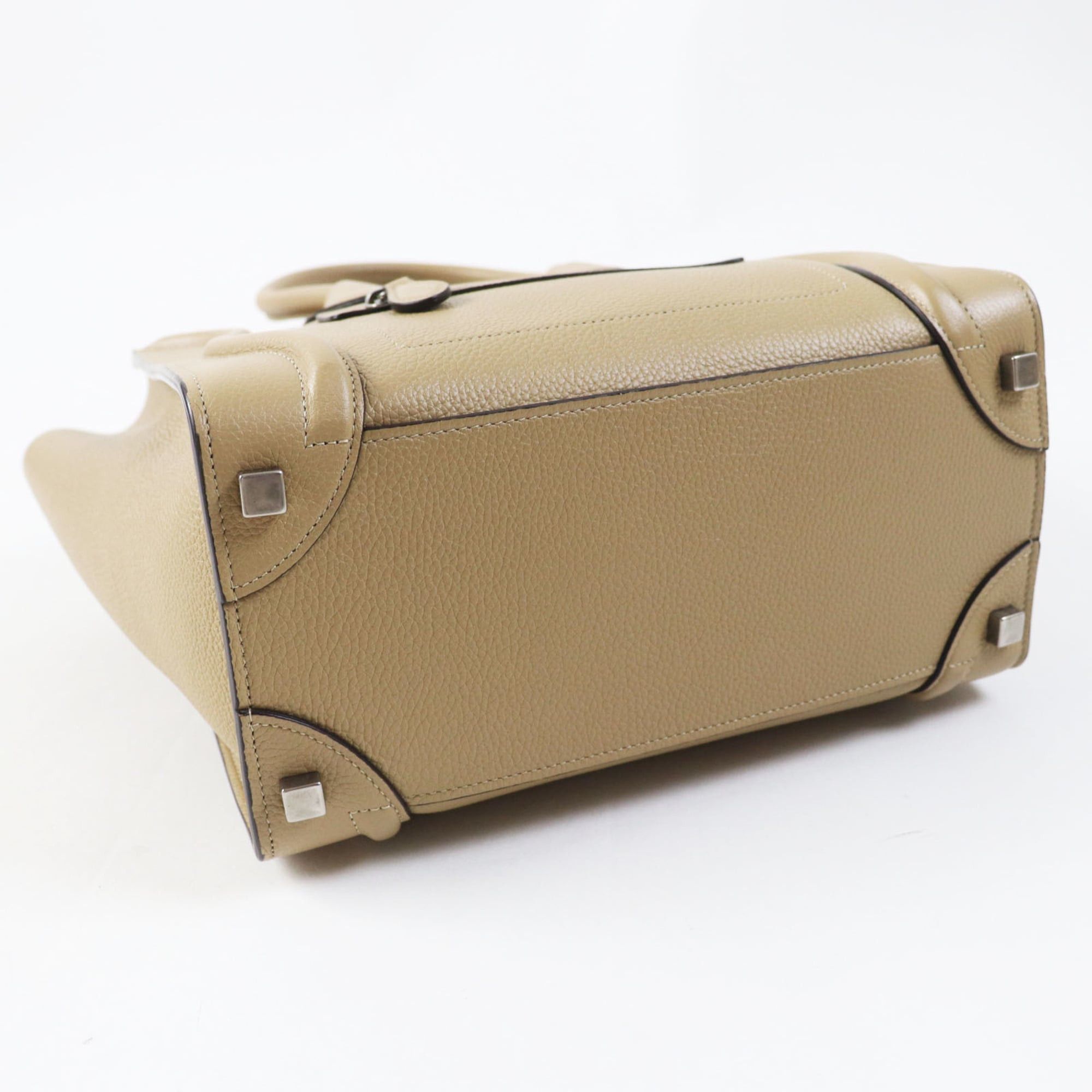 Celine CELINE 18979 Luggage Micro Shopper Dune (Beige) Drummed Calfskin Handbag, Made in Italy, Women's Size ONE SIZE - 5 Thumbnail