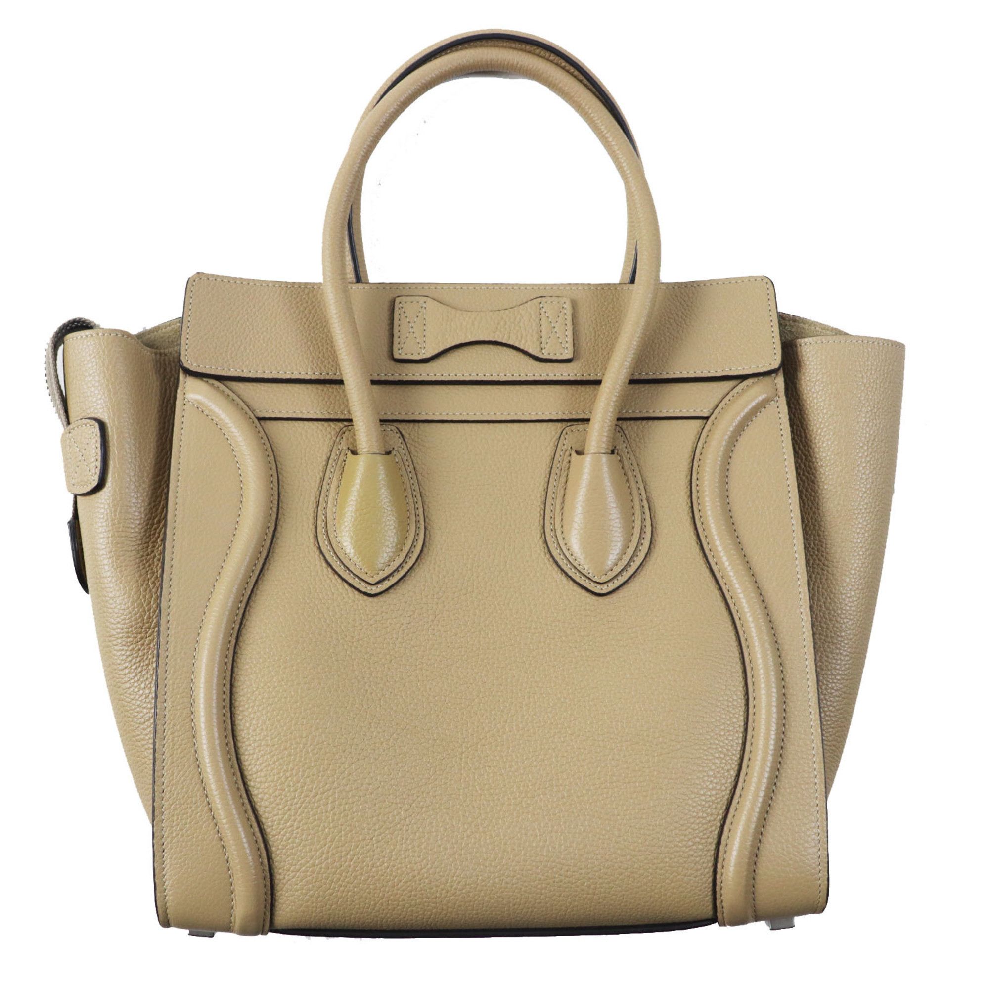 Celine CELINE 18979 Luggage Micro Shopper Dune (Beige) Drummed Calfskin Handbag, Made in Italy, Women's Size ONE SIZE - 3 Thumbnail
