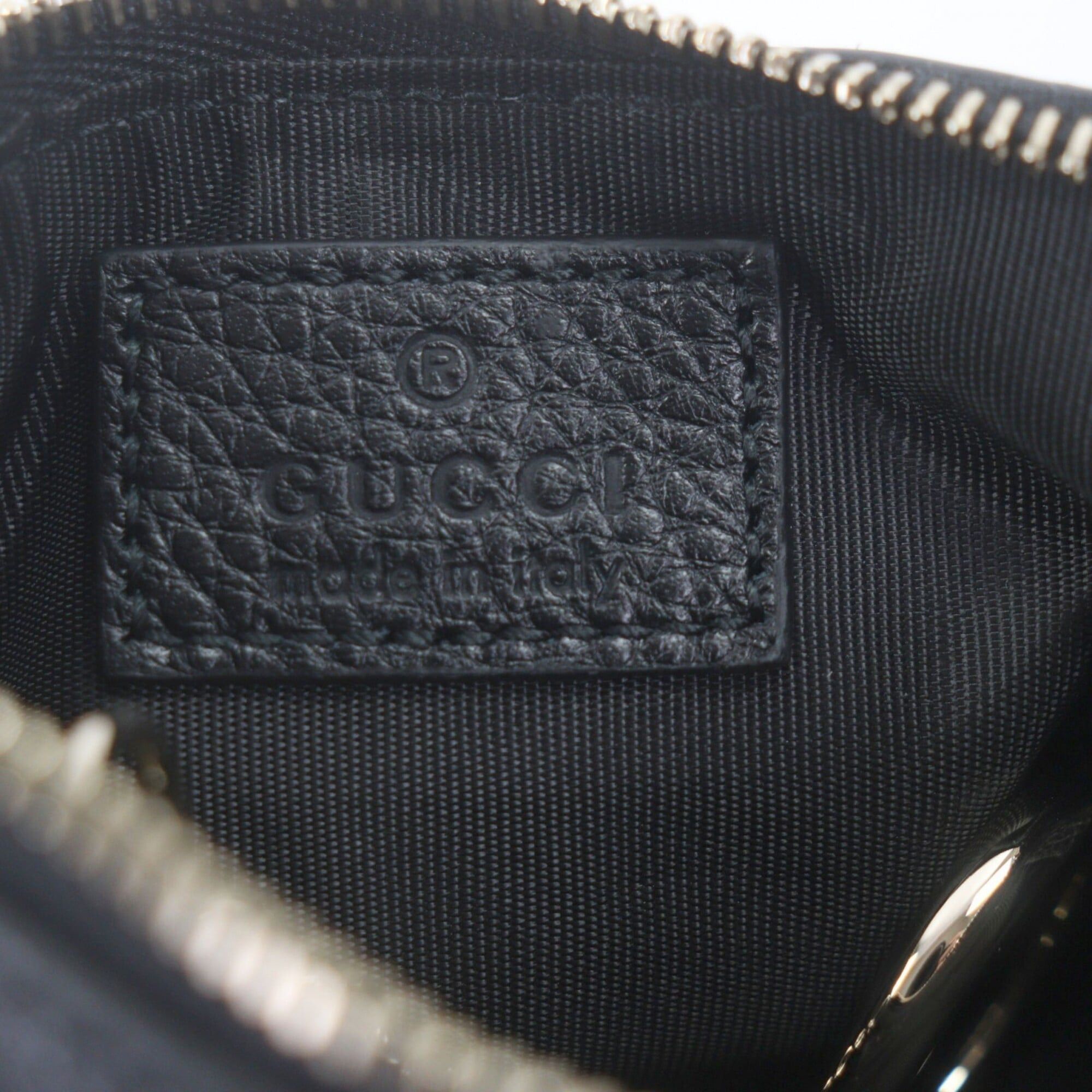 Gucci GUCCI 815891 Leather Key Pouch/Wallet/Coin Case, Black with Gold Hardware, Comes Box and Dust Bag, Made in Italy, Men's. (Current Model) Size ONE SIZE - 8 Thumbnail