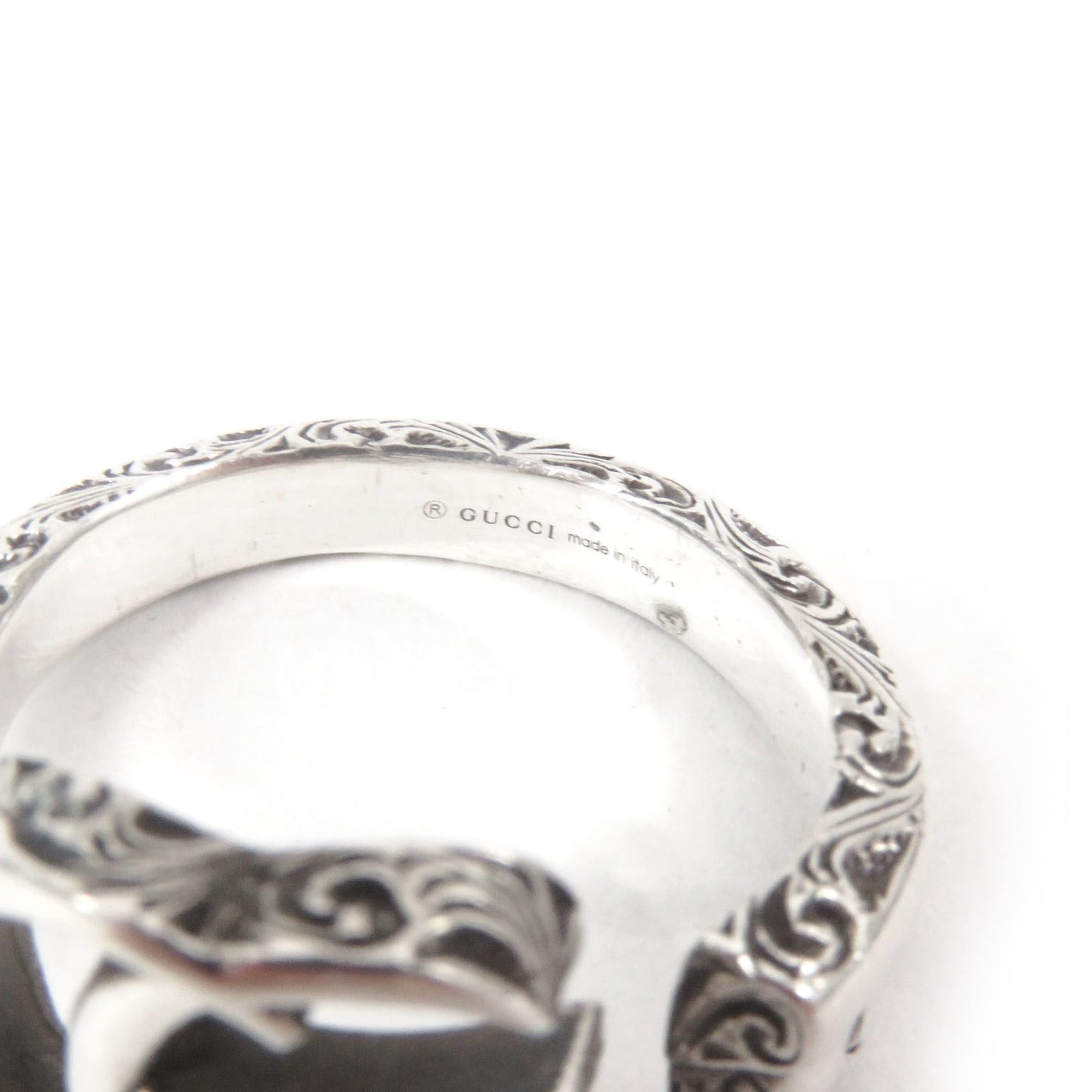 Gucci GUCCI 627760 Arabesque Key Motif GG Logo Ring, SV925 Sterling Silver, Made in Italy, Total Weight 5.73g, Recommended for Men Size ONE SIZE - 4 Thumbnail