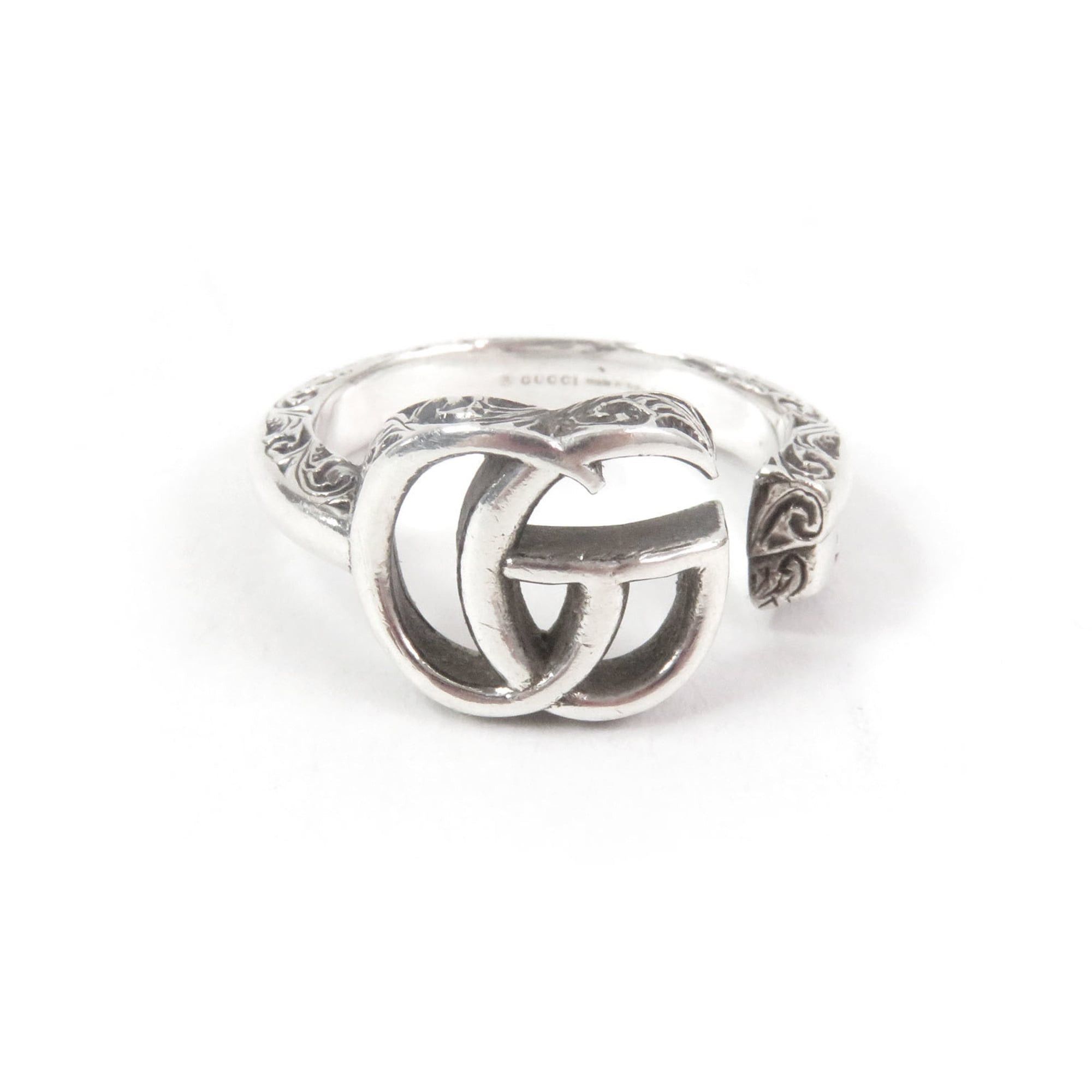 Gucci GUCCI 627760 Arabesque Key Motif GG Logo Ring, SV925 Sterling Silver, Made in Italy, Total Weight 5.73g, Recommended for Men Size ONE SIZE - 6 Thumbnail