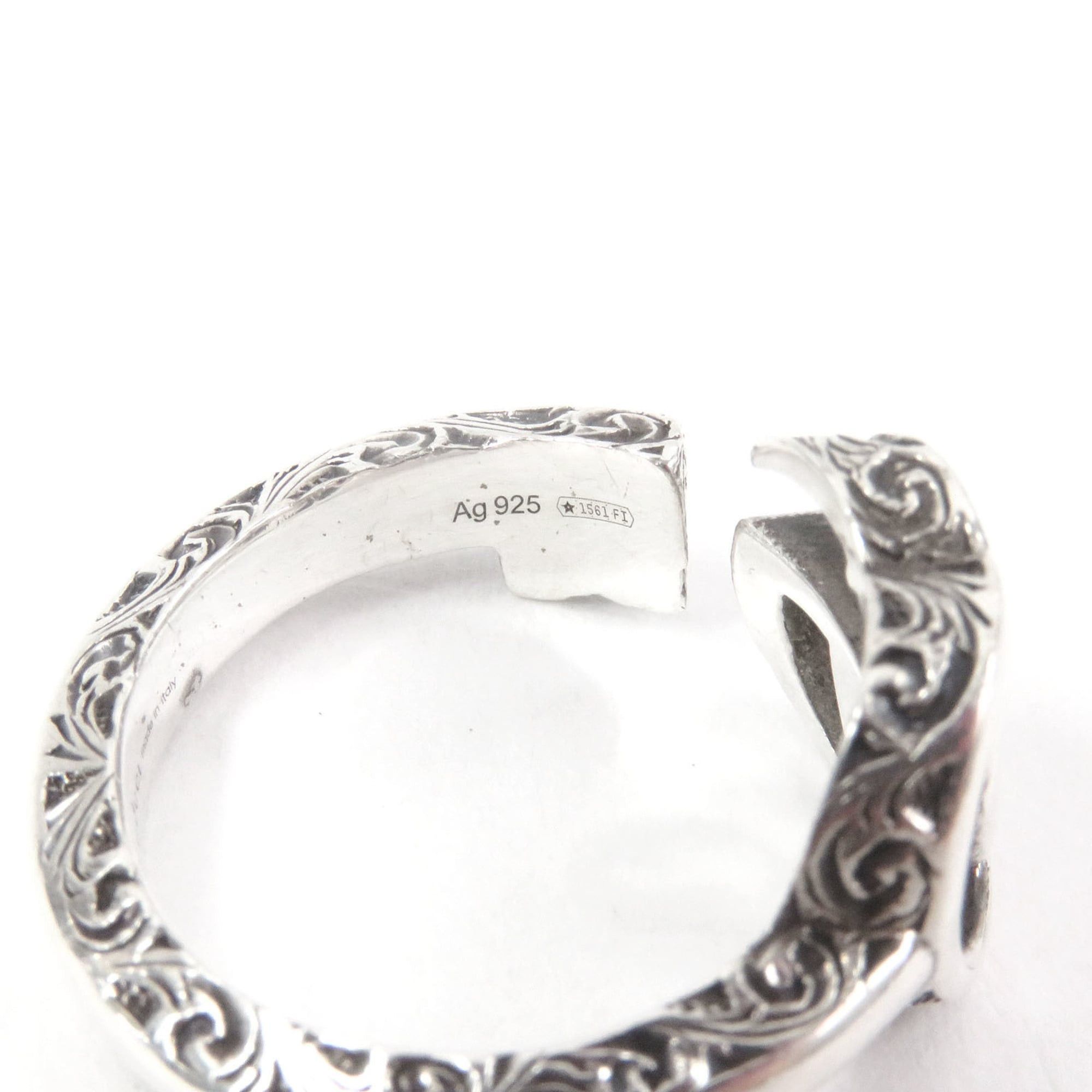 Gucci GUCCI 627760 Arabesque Key Motif GG Logo Ring, SV925 Sterling Silver, Made in Italy, Total Weight 5.73g, Recommended for Men Size ONE SIZE - 3 Thumbnail