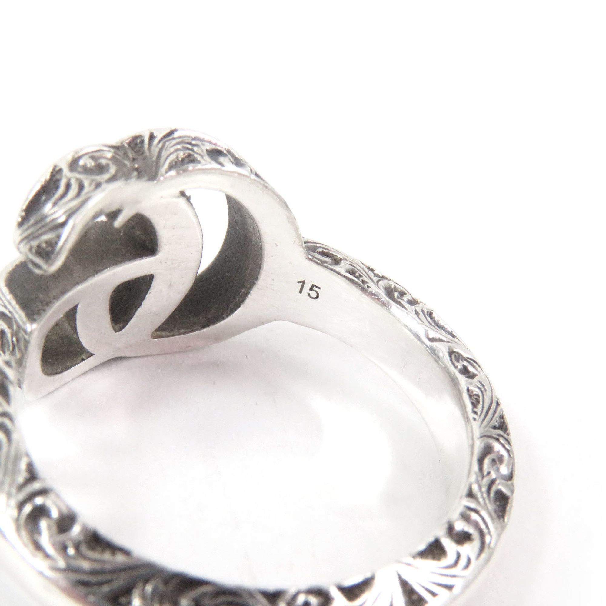 Gucci GUCCI 627760 Arabesque Key Motif GG Logo Ring, SV925 Sterling Silver, Made in Italy, Total Weight 5.73g, Recommended for Men Size ONE SIZE - 5 Thumbnail