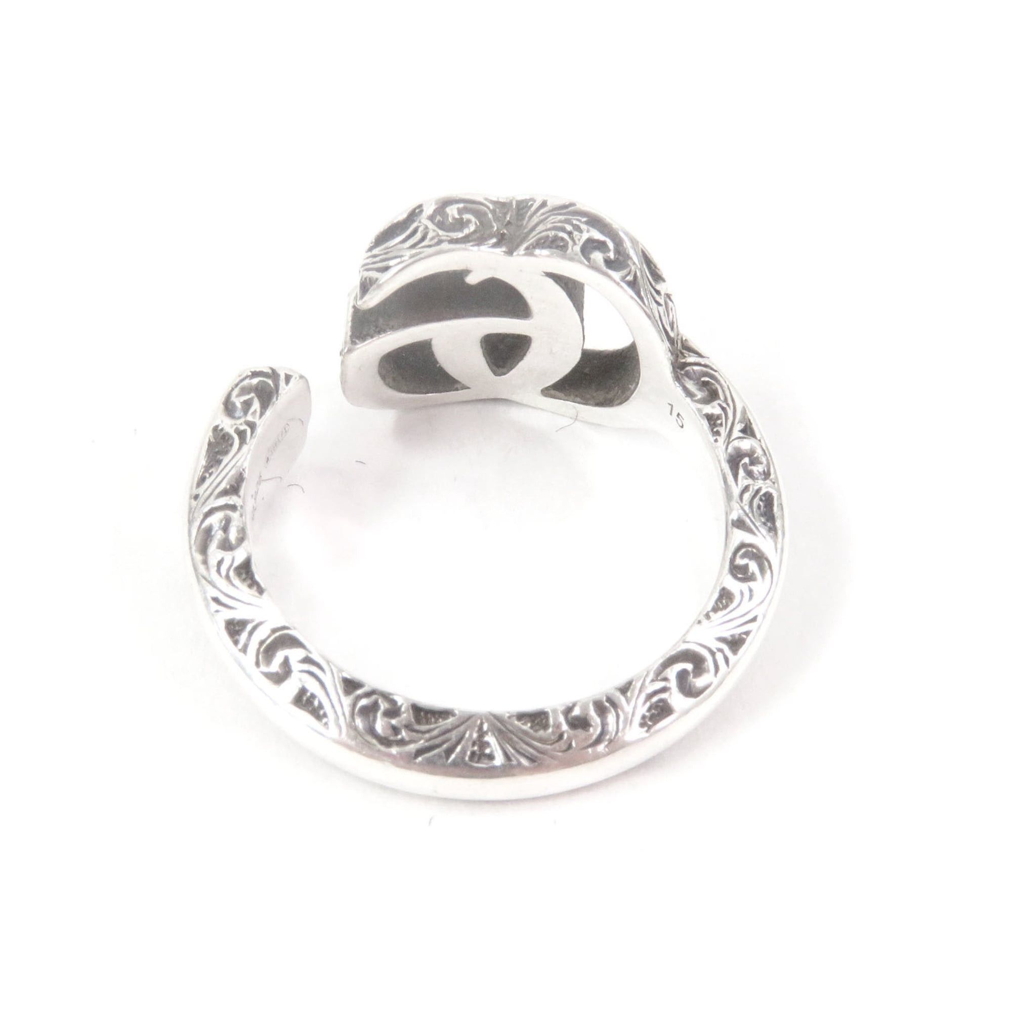 Gucci GUCCI 627760 Arabesque Key Motif GG Logo Ring, SV925 Sterling Silver, Made in Italy, Total Weight 5.73g, Recommended for Men Size ONE SIZE - 2 Thumbnail