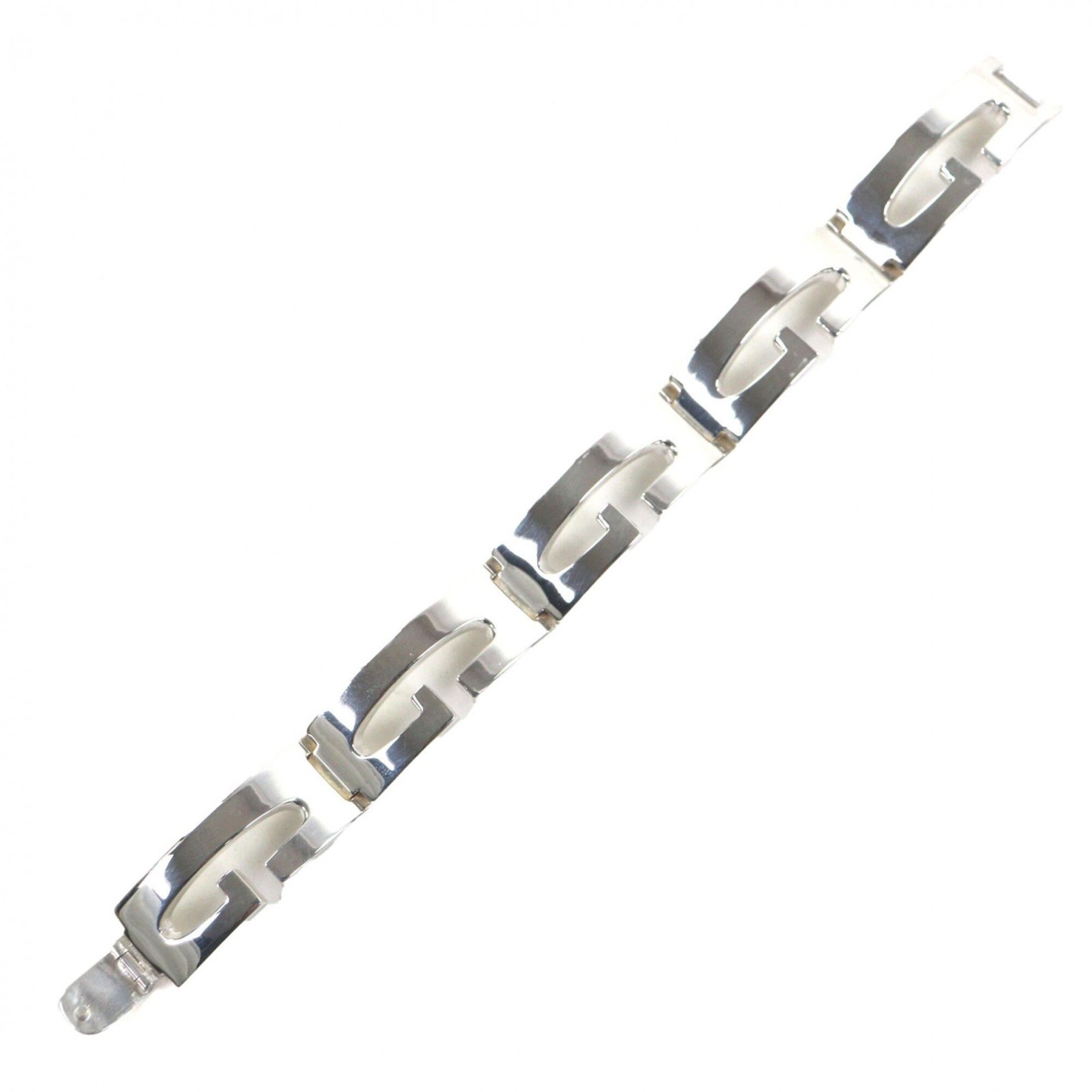 Gucci GUCCI Vintage 925 Sterling Silver Bracelet, Tom Ford Era, 1990s-2000s, Small G Logo, 18cm, Made in Italy, Weight: 60.27g, Men's Size ONE SIZE - 3 Thumbnail