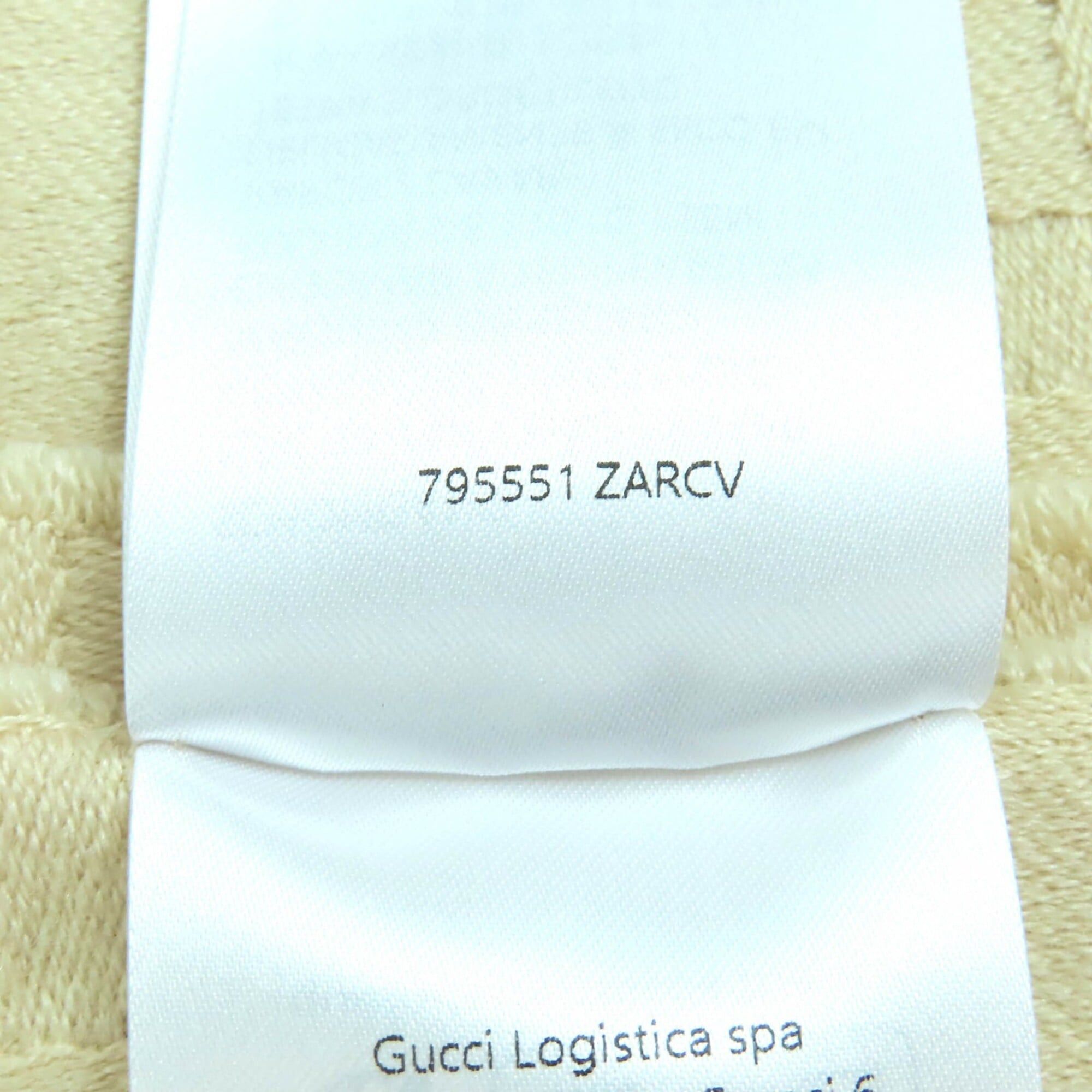Gucci GUCCI 795551 Wool Silk GG Jacquard Fringe Large Shawl Blanket, Light Beige, 135 x 180 cm, with Dust Bag, Made in Italy, Authentic, Women's. Size ONE SIZE - 10 Thumbnail