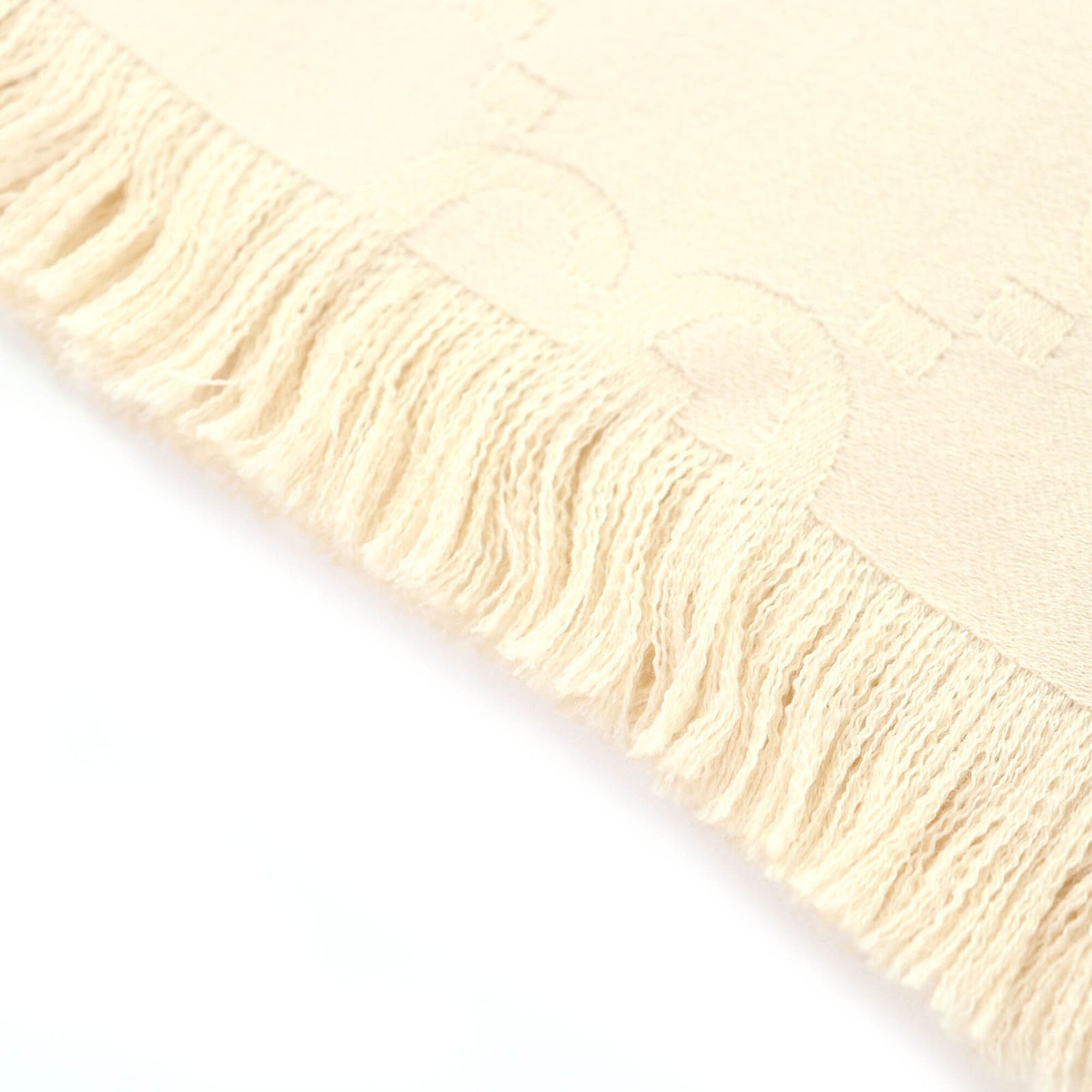 Gucci GUCCI 795551 Wool Silk GG Jacquard Fringe Large Shawl Blanket, Light Beige, 135 x 180 cm, with Dust Bag, Made in Italy, Authentic, Women's. Size ONE SIZE - 5 Thumbnail
