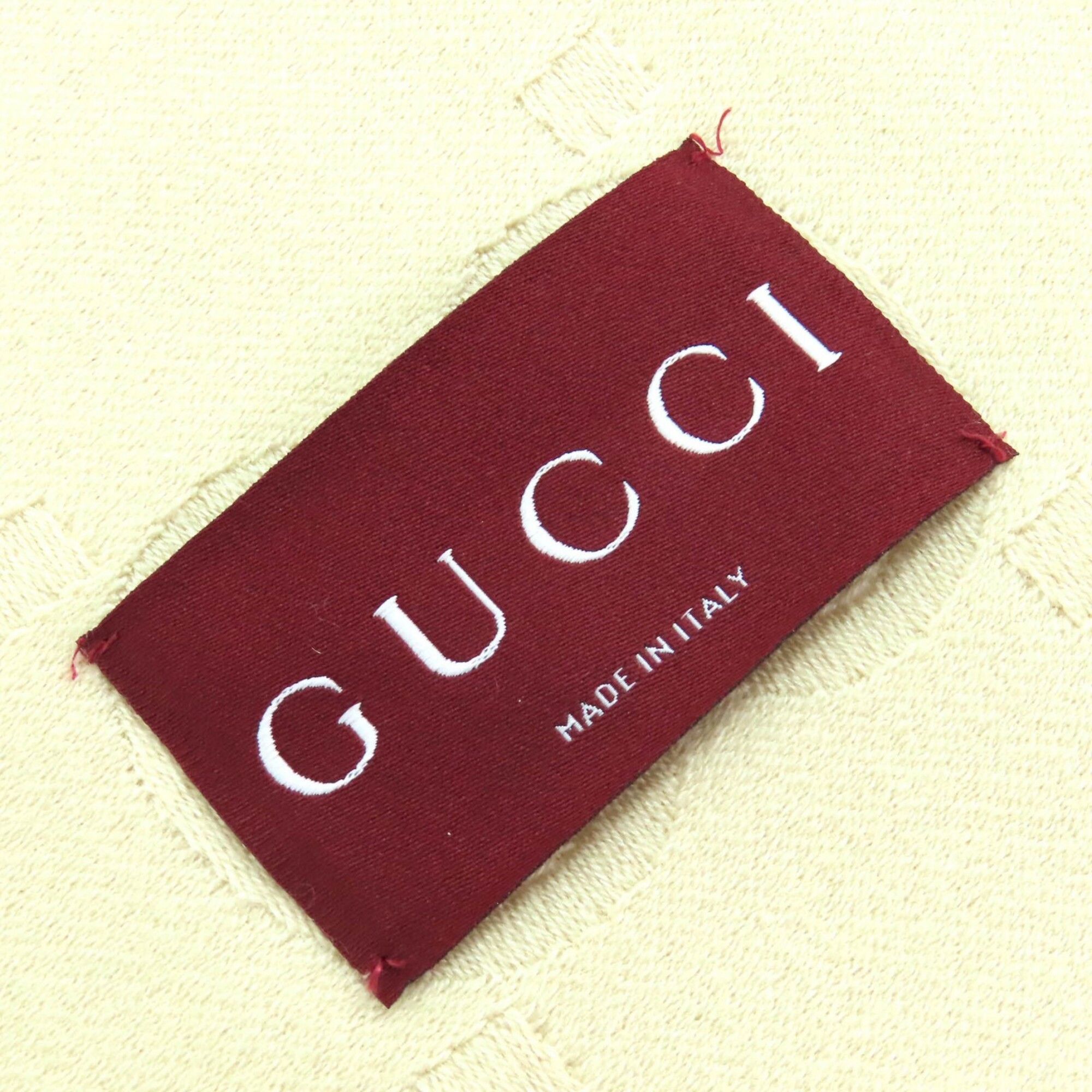 Gucci GUCCI 795551 Wool Silk GG Jacquard Fringe Large Shawl Blanket, Light Beige, 135 x 180 cm, with Dust Bag, Made in Italy, Authentic, Women's. Size ONE SIZE - 6 Thumbnail