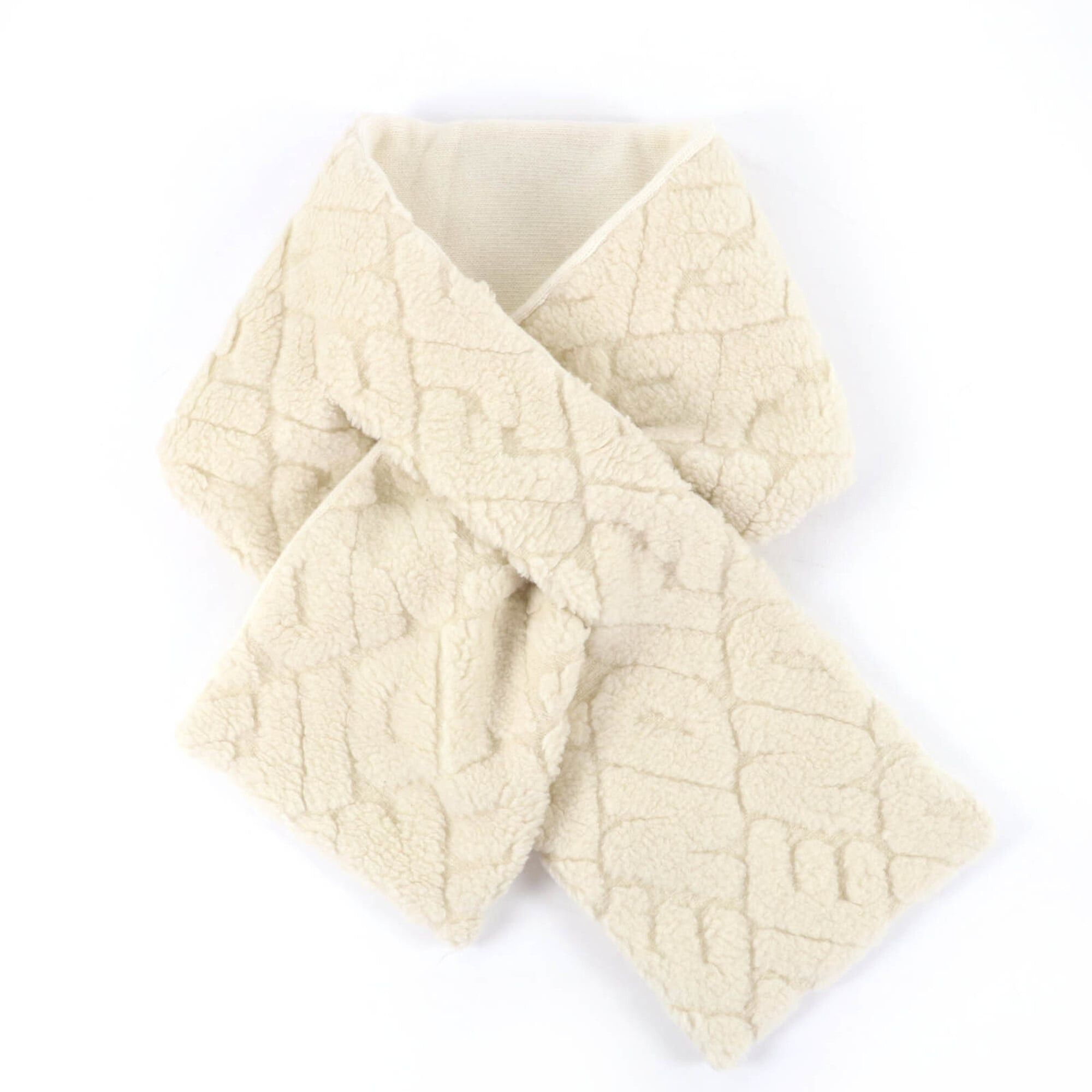 Fendi FENDI FXT438 Camel Wool 100% Cashmere Logo Knit Scarf, Ivory, with Dust Bag, Made in Italy, Authentic, Women's. Size ONE SIZE - 4 Thumbnail