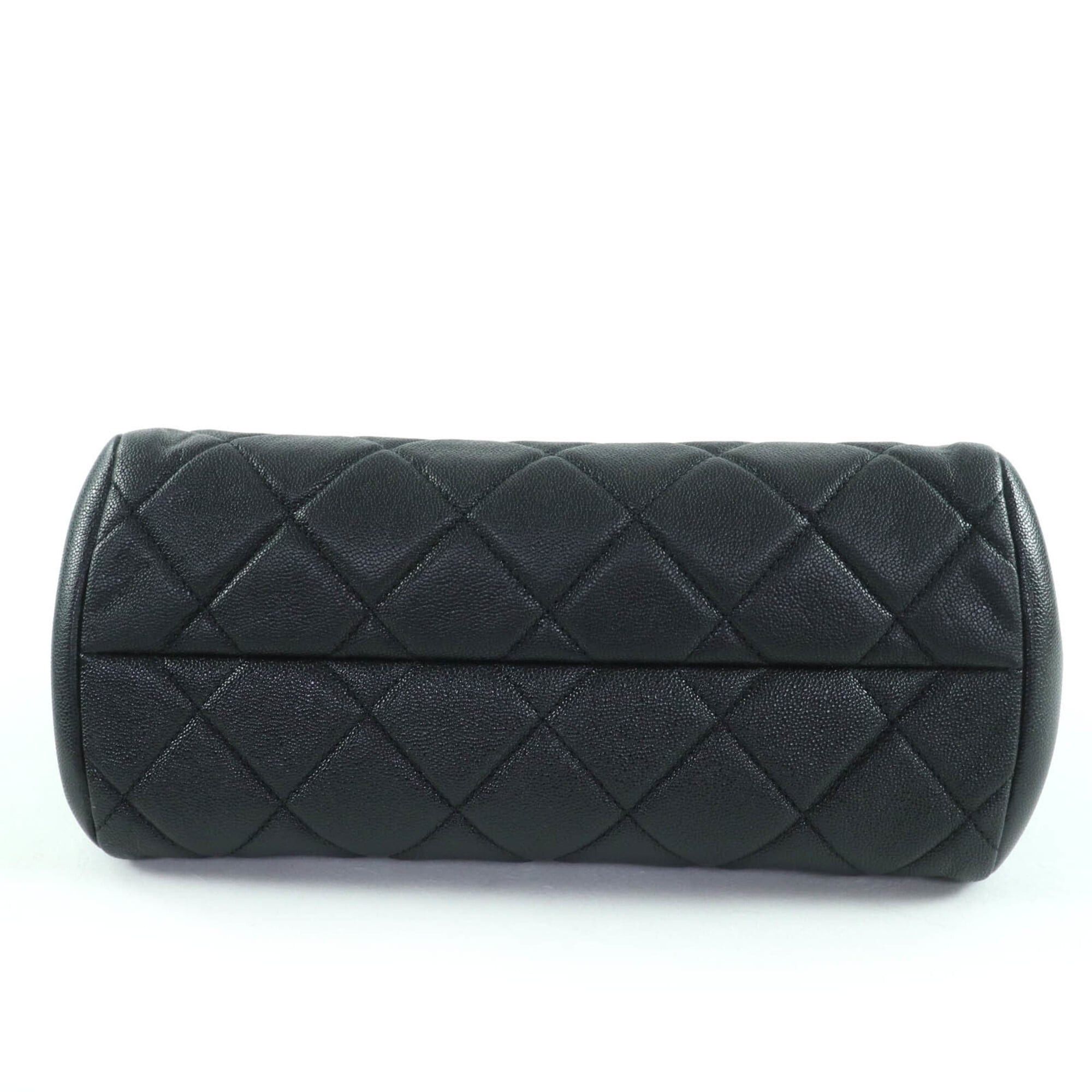 Chanel CHANEL AS3893 Caviar Skin Matelassé Coco Mark 2-Way Bowling Bag Handbag Black Gold Hardware Comes with Box and Dust Made in Italy Women's Size ONE SIZE - 4 Thumbnail