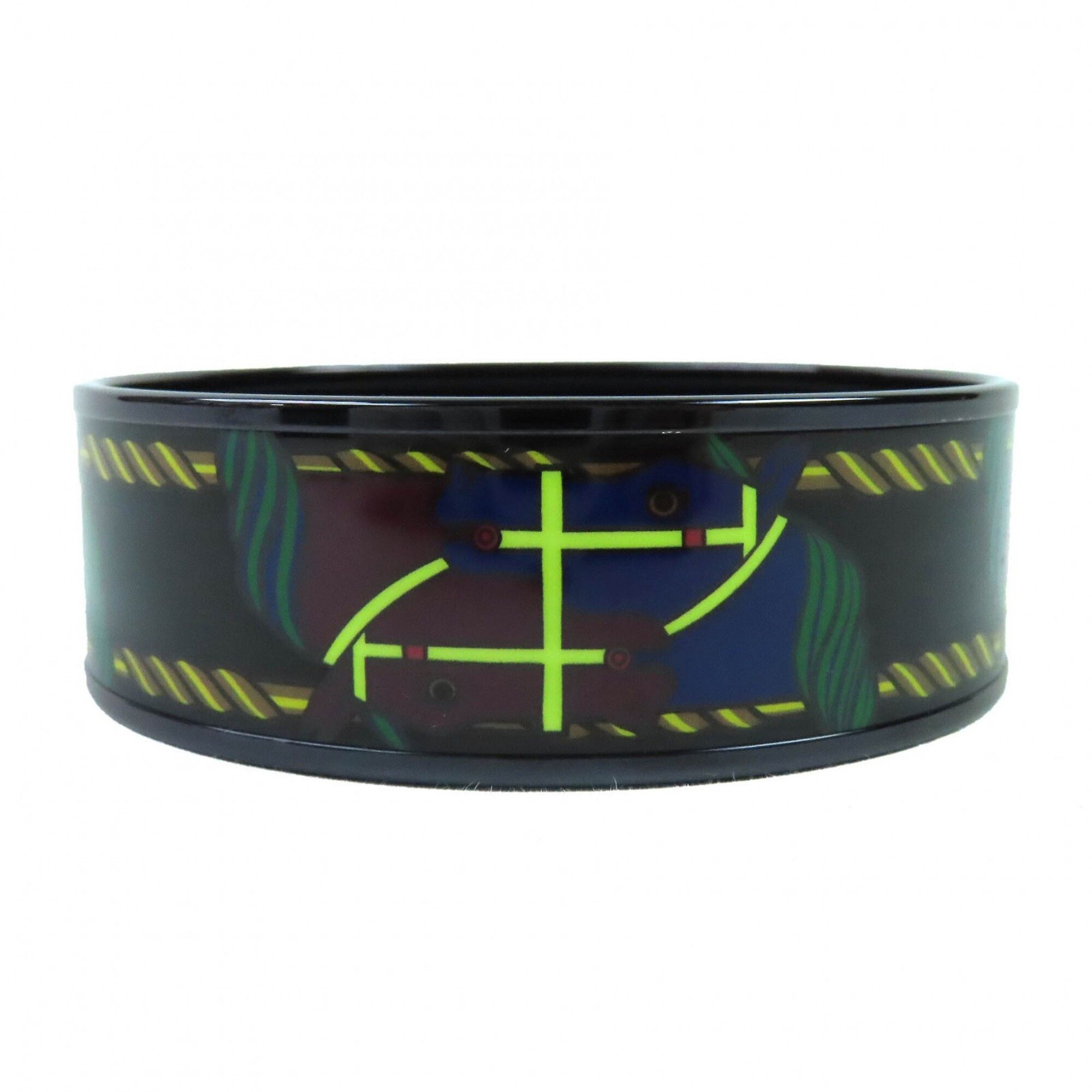 Hermes HERMES Email GM Click HH Bandana Bangle Bracelet, Black/Multicolor, with Dust Bag, Made in France, Women's. Size ONE SIZE - 3 Thumbnail