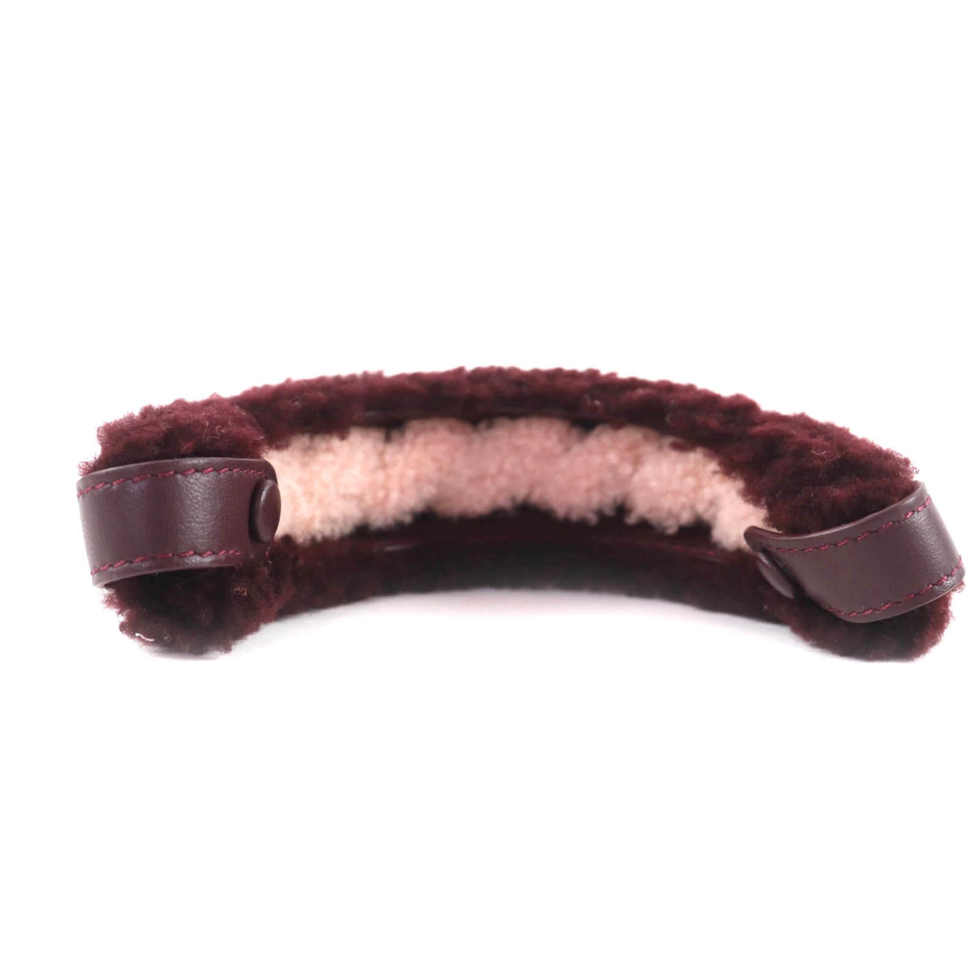 Fendi FENDI Peekaboo Leather and Sheepskin Handle Cover, Bordeaux, with Dust Bag, Made in Italy, Women's Size ONE SIZE - 4 Thumbnail