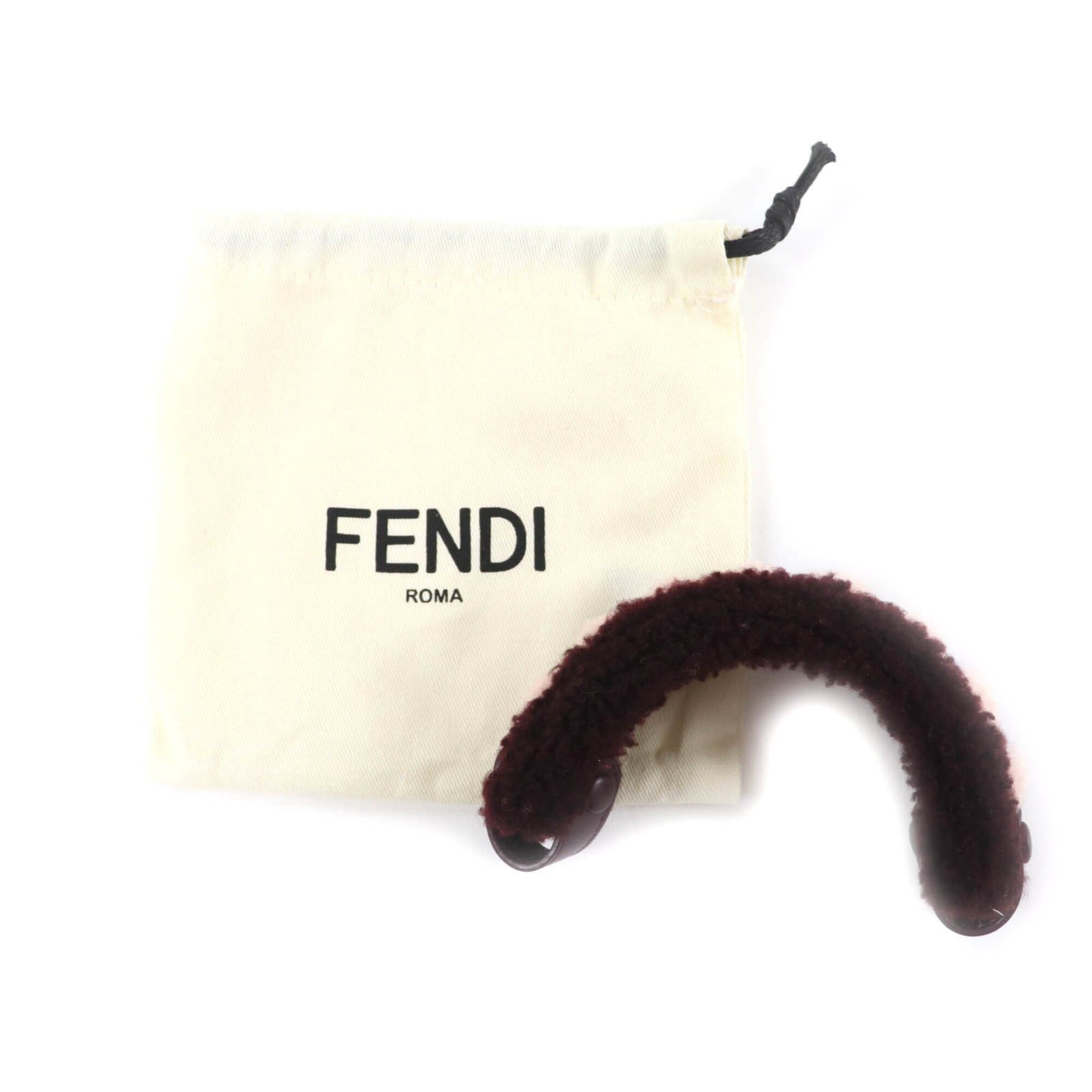 Fendi FENDI Peekaboo Leather and Sheepskin Handle Cover, Bordeaux, with Dust Bag, Made in Italy, Women's Size ONE SIZE - 2 Thumbnail