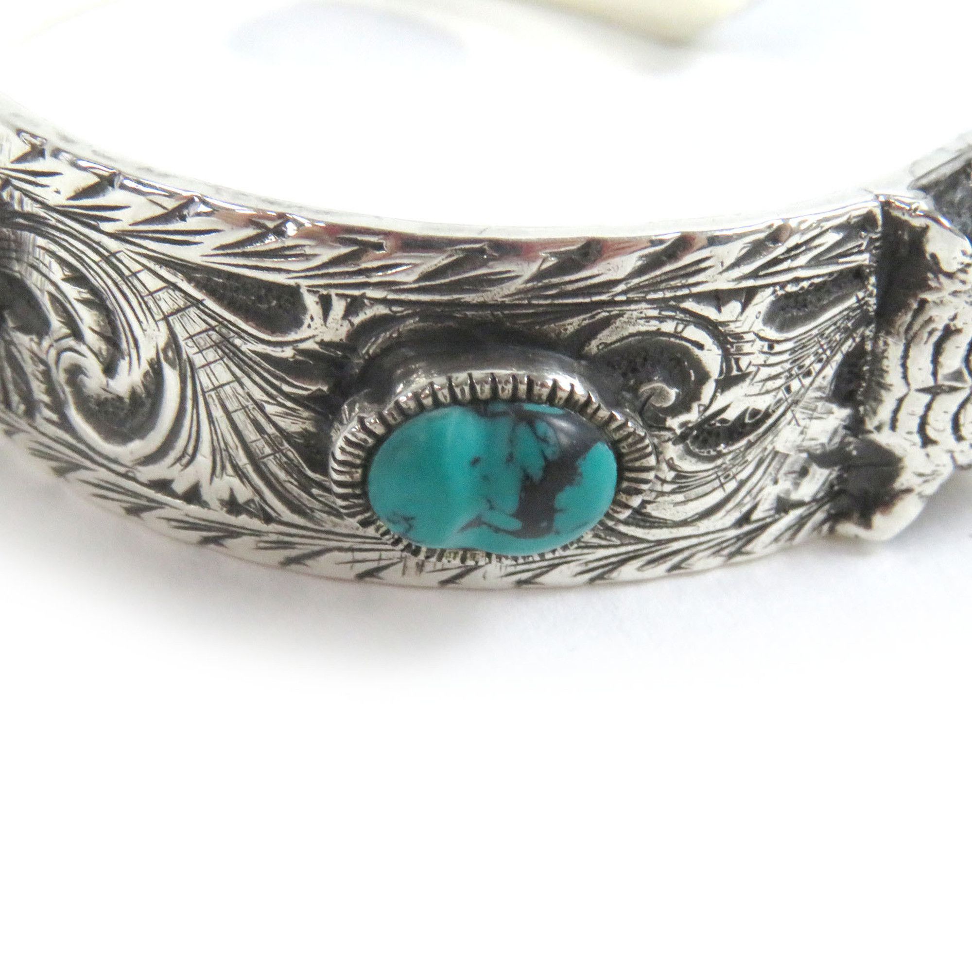 Gucci GUCCI 524922 Cat Head AG925 Arabesque Double G Le Marche des Merveilles Bangle Bracelet Silver Turquoise Red Size 16 Comes with dust bag Made in Italy Weight 54.8g Women's Size ONE SIZE - 7 Thumbnail