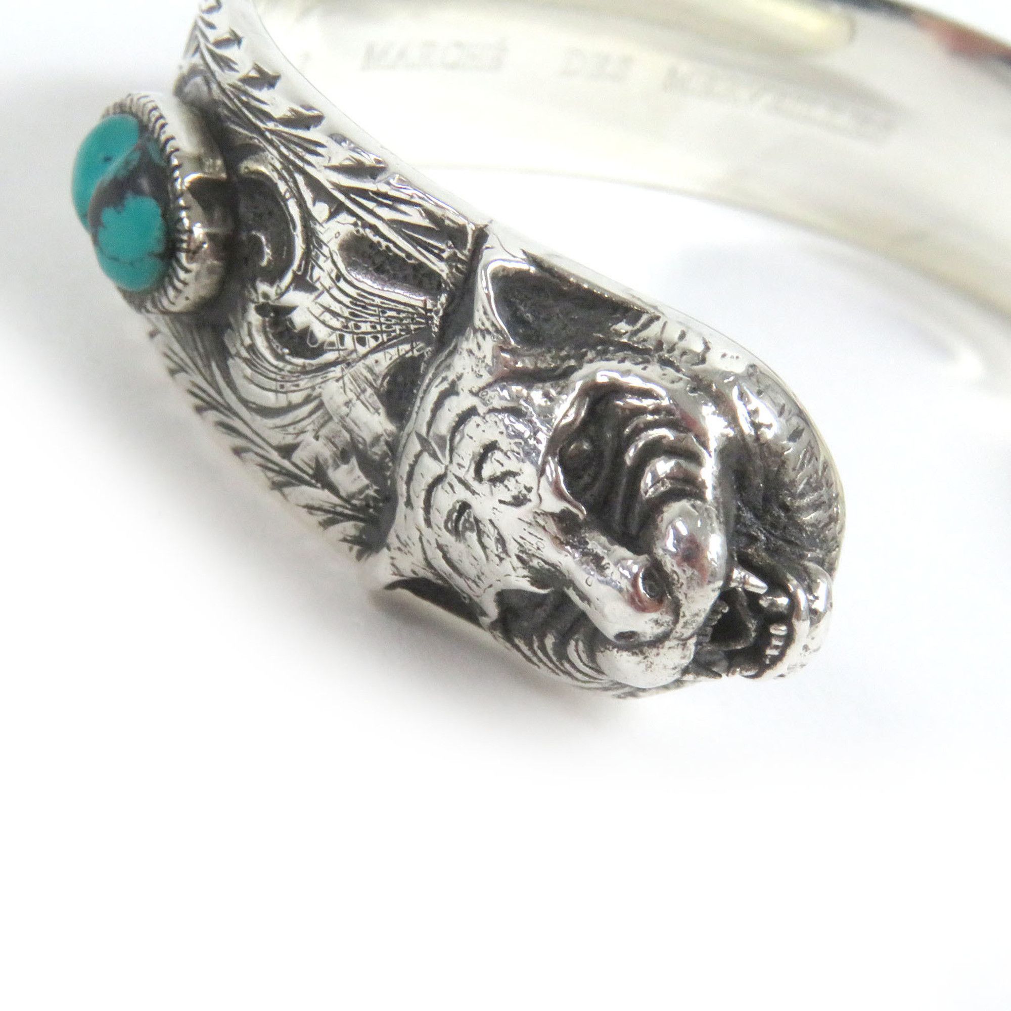 Gucci GUCCI 524922 Cat Head AG925 Arabesque Double G Le Marche des Merveilles Bangle Bracelet Silver Turquoise Red Size 16 Comes with dust bag Made in Italy Weight 54.8g Women's Size ONE SIZE - 5 Thumbnail