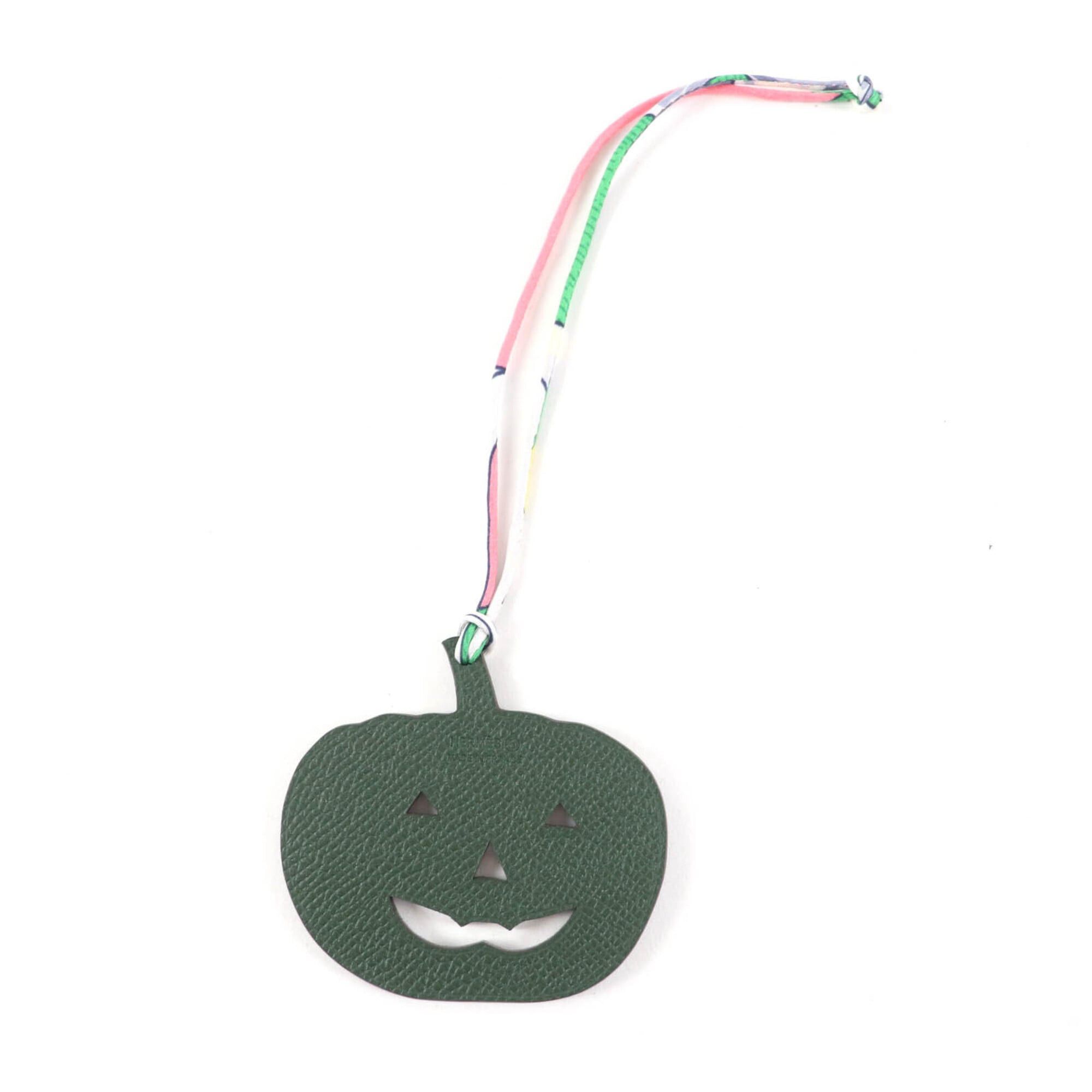 Hermes HERMES Petit H Charm, Blue Green Togo Leather, Pumpkin Pattern, Made in France, Women's Bag Charm Size ONE SIZE - 2 Thumbnail