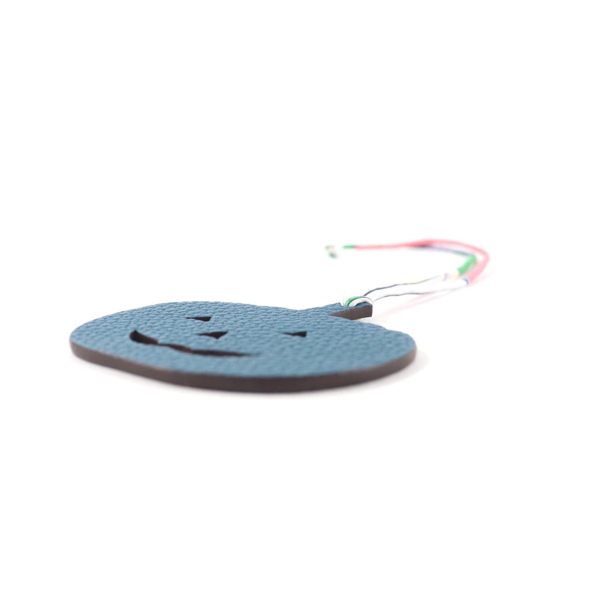 Hermes HERMES Petit H Charm, Blue Green Togo Leather, Pumpkin Pattern, Made in France, Women's Bag Charm Size ONE SIZE - 5 Thumbnail