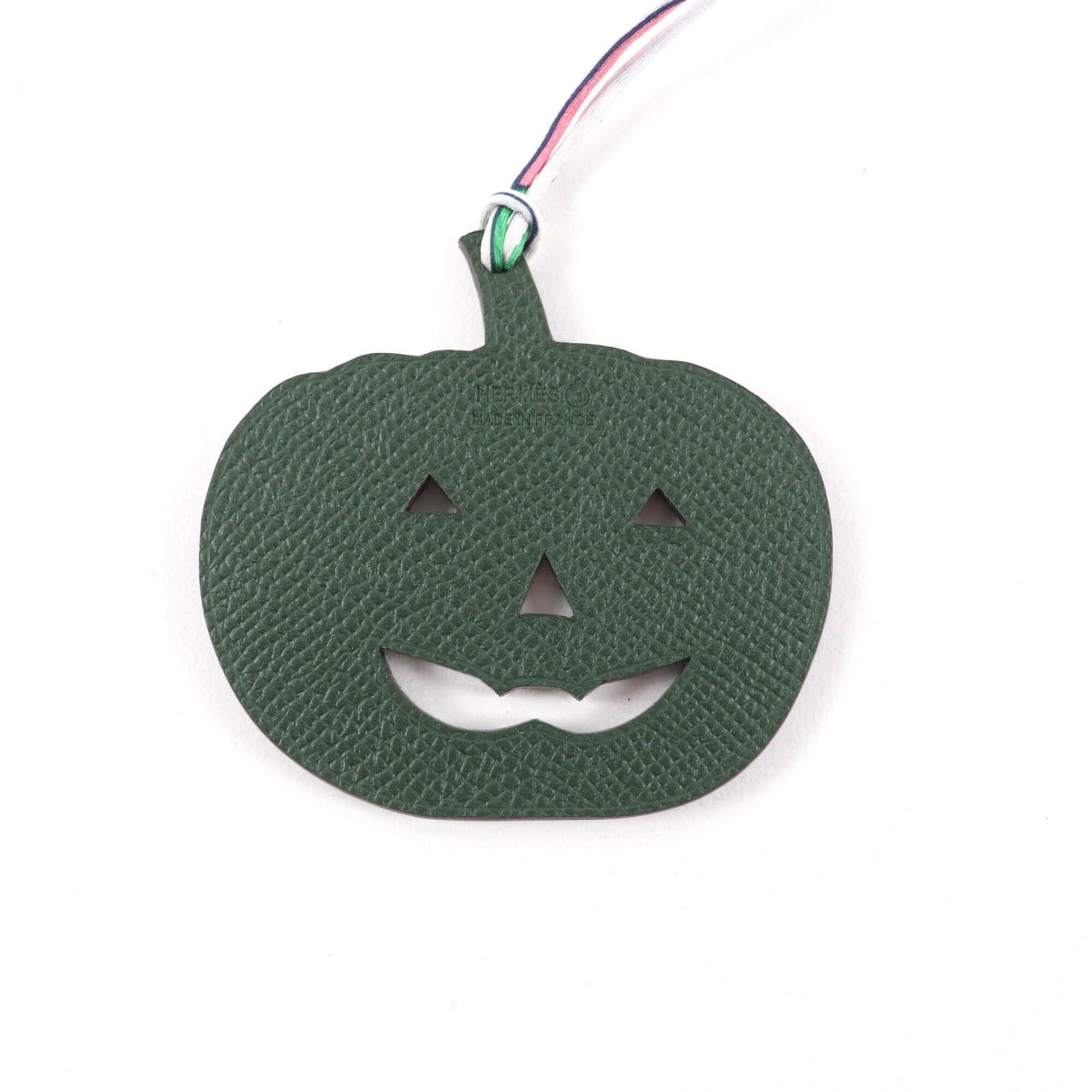 Hermes HERMES Petit H Charm, Blue Green Togo Leather, Pumpkin Pattern, Made in France, Women's Bag Charm Size ONE SIZE - 4 Thumbnail