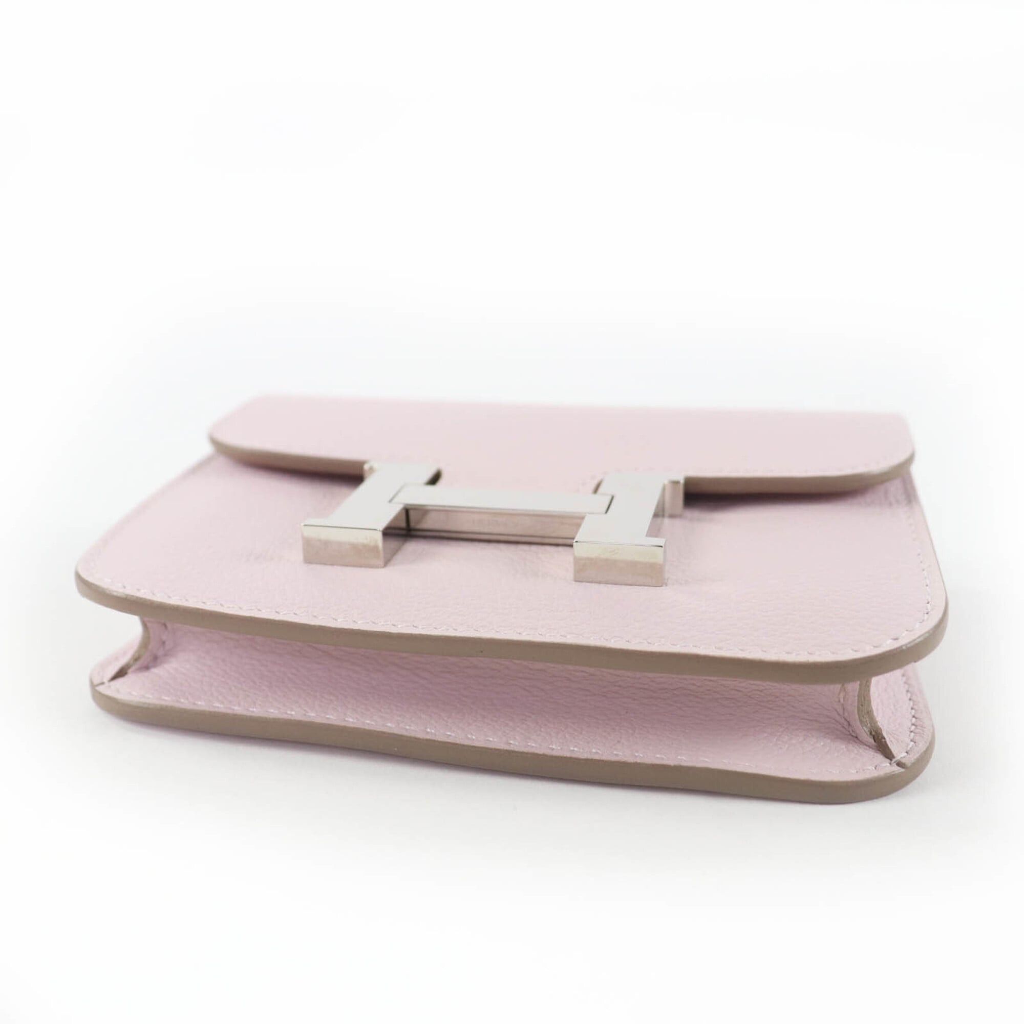 Hermes HERMES Constance Slim Evercolor Mauve Pale Silver Hardware Bi-fold Wallet B Stamp Comes with Box and Dust Bag Made in France Women's Size ONE SIZE - 4 Thumbnail