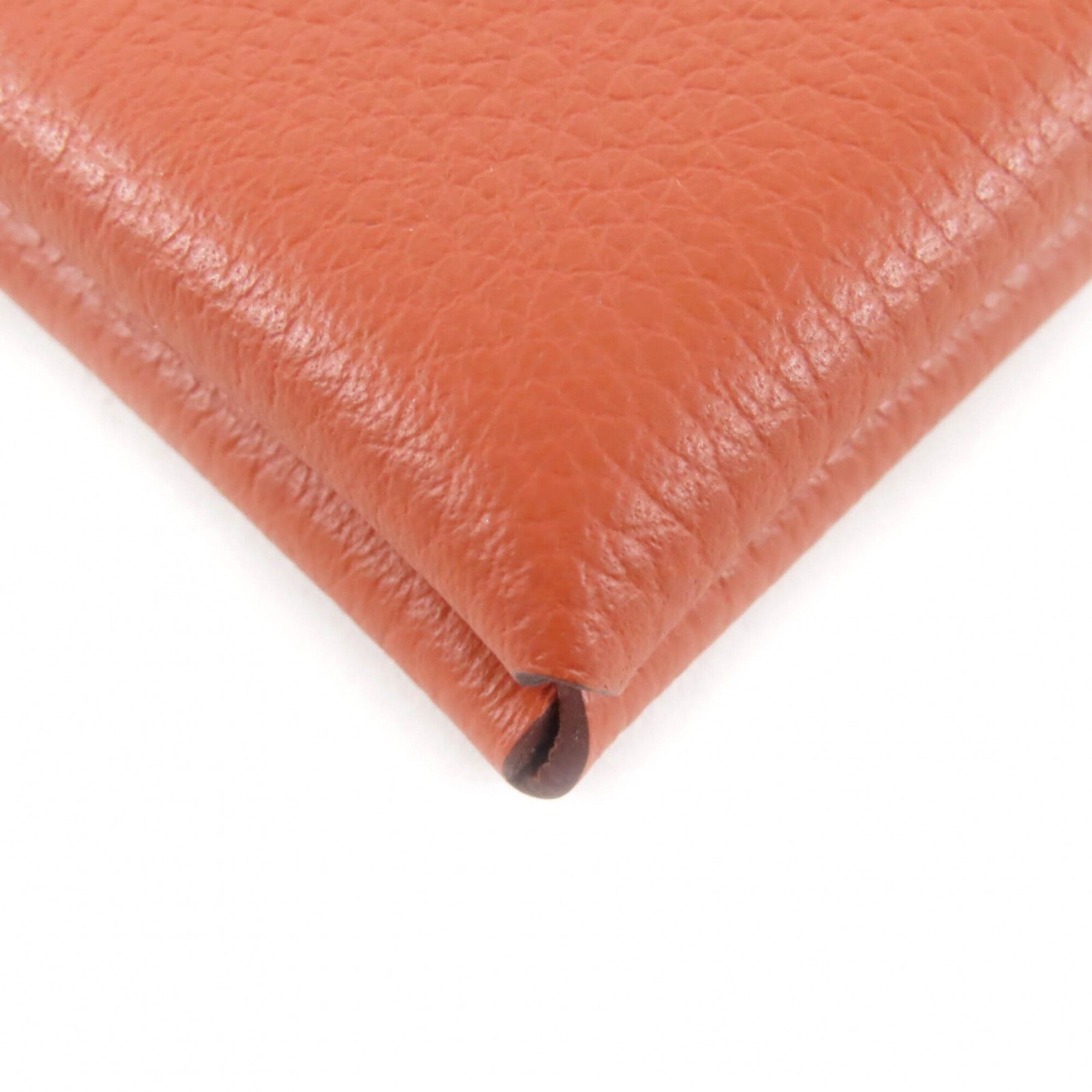 Hermes HERMES Calvi Veau Epsom Silver Hardware Business Card Holder/Card Case Orange U Stamp Comes with Box Made in France Women's Size ONE SIZE - 7 Thumbnail
