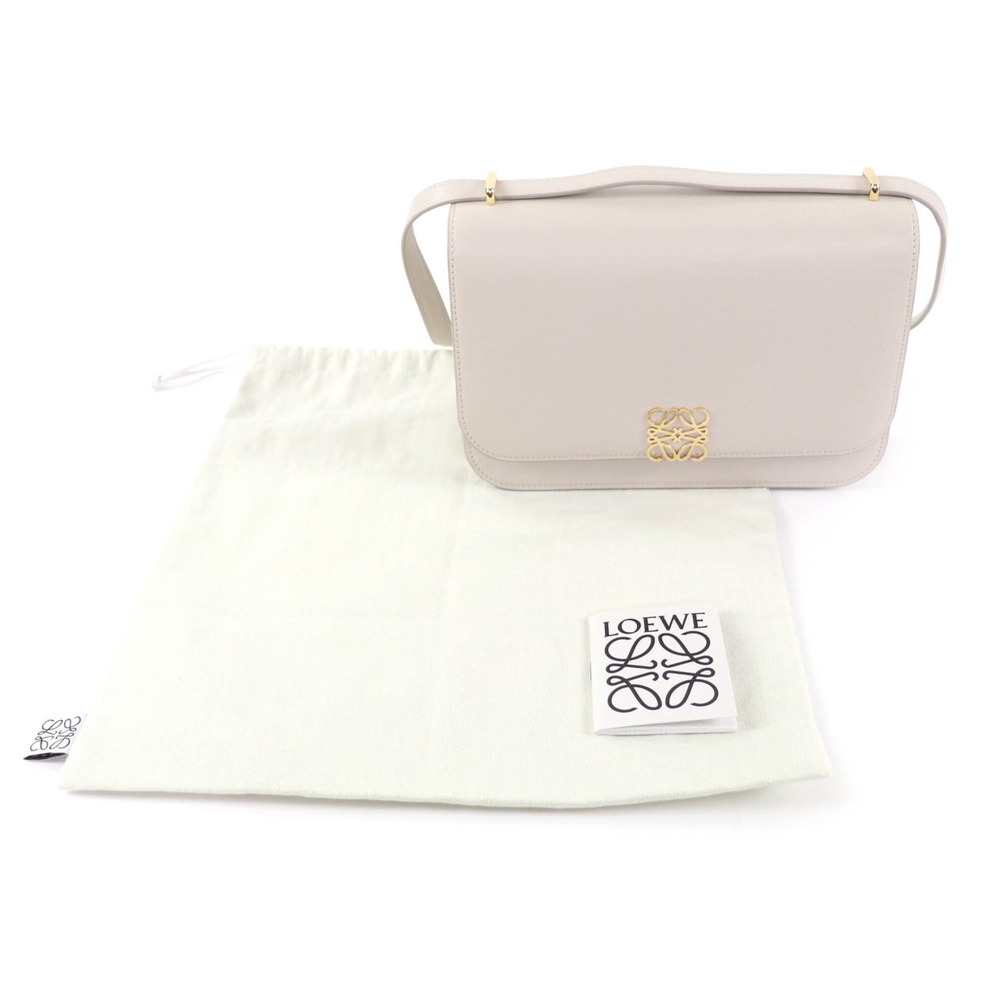 Loewe LOEWE Goya Medium Light Ghost Anagram Leather Shoulder Bag with Gold Hardware, Dust Included, Made in Spain, Women's Size ONE SIZE - 2 Thumbnail