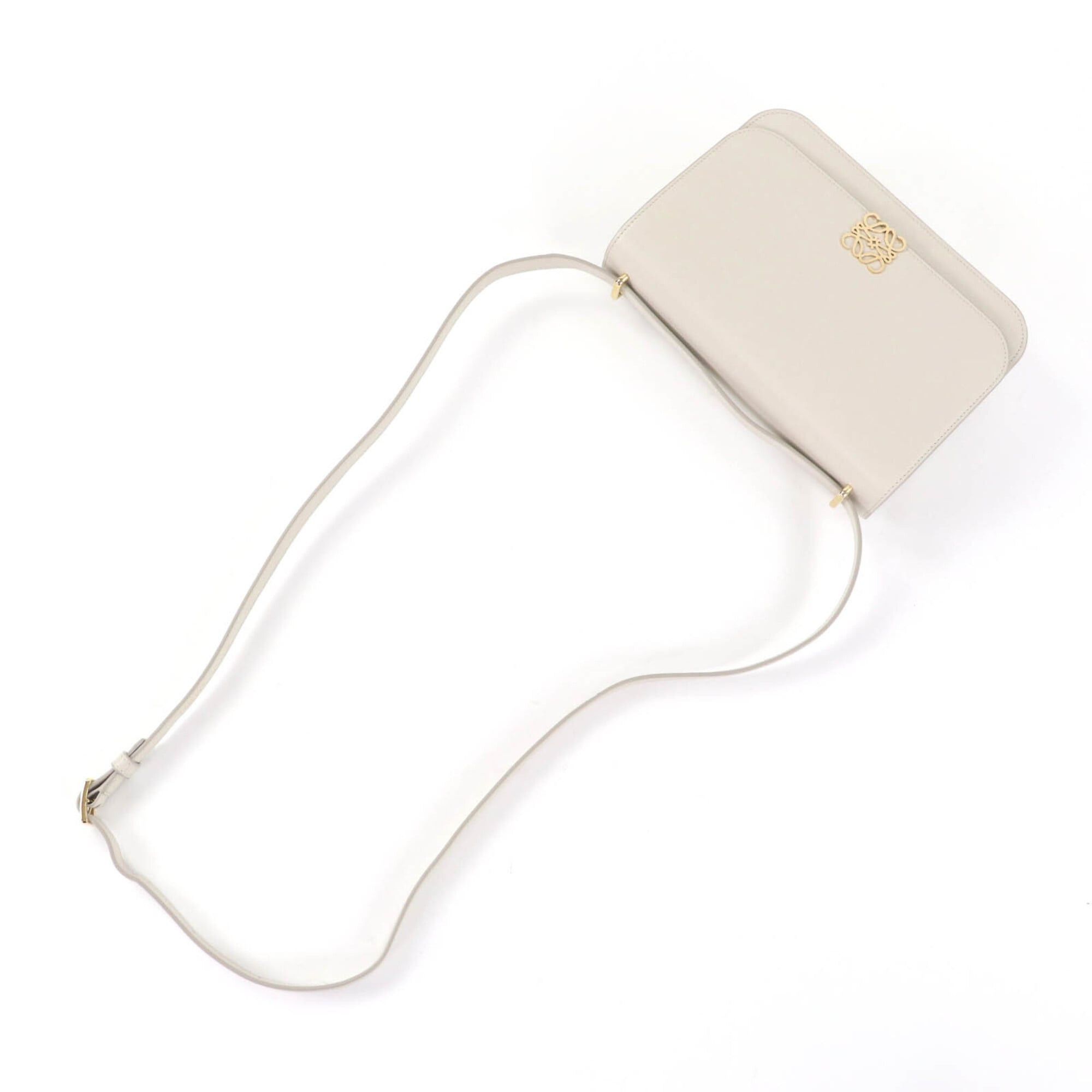 Loewe LOEWE Goya Medium Light Ghost Anagram Leather Shoulder Bag with Gold Hardware, Dust Included, Made in Spain, Women's Size ONE SIZE - 9 Thumbnail