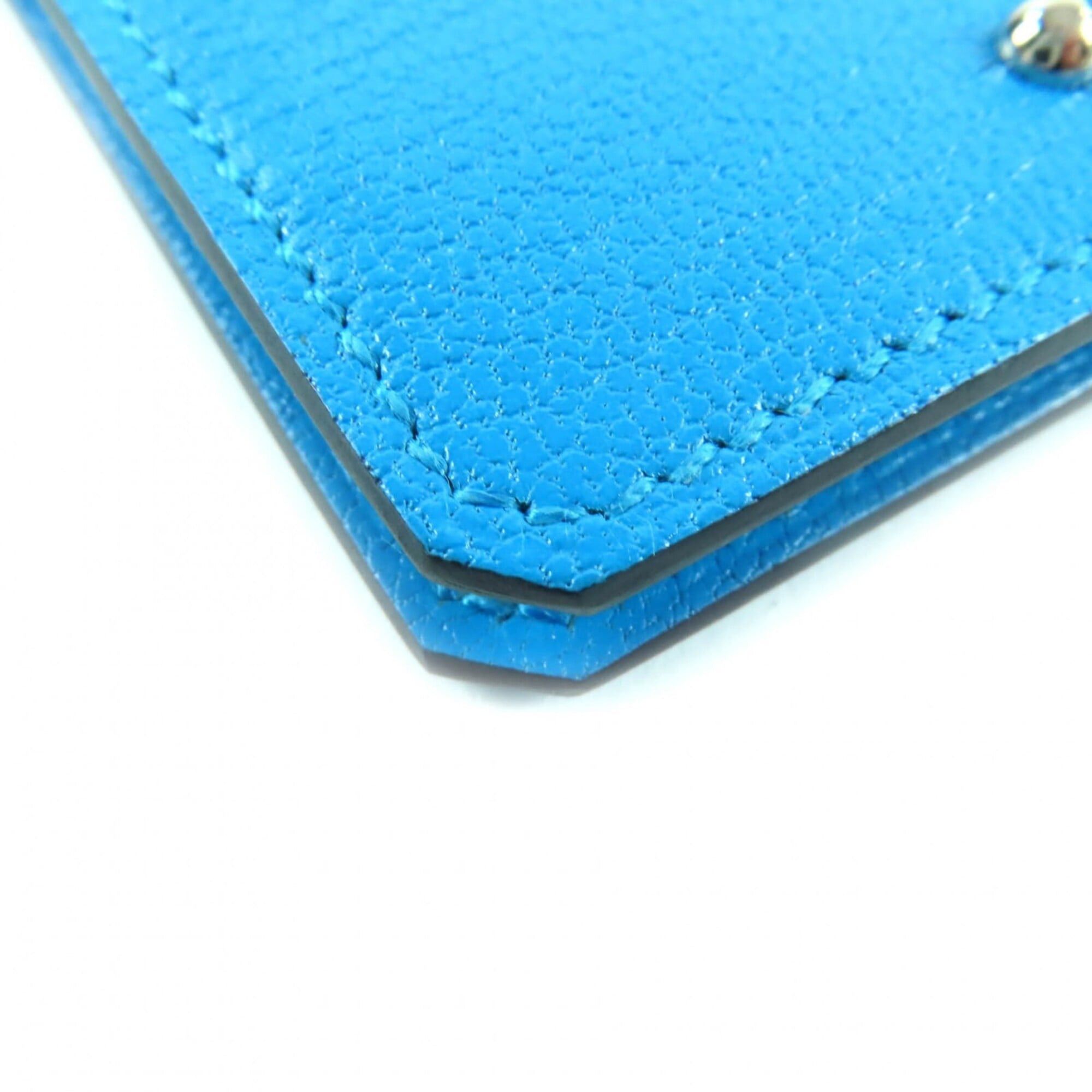 Hermes HERMES Medor Leather Pass Case/Business Card Holder, Blue, B Stamp, Made in France, Women's Size ONE SIZE - 6 Thumbnail