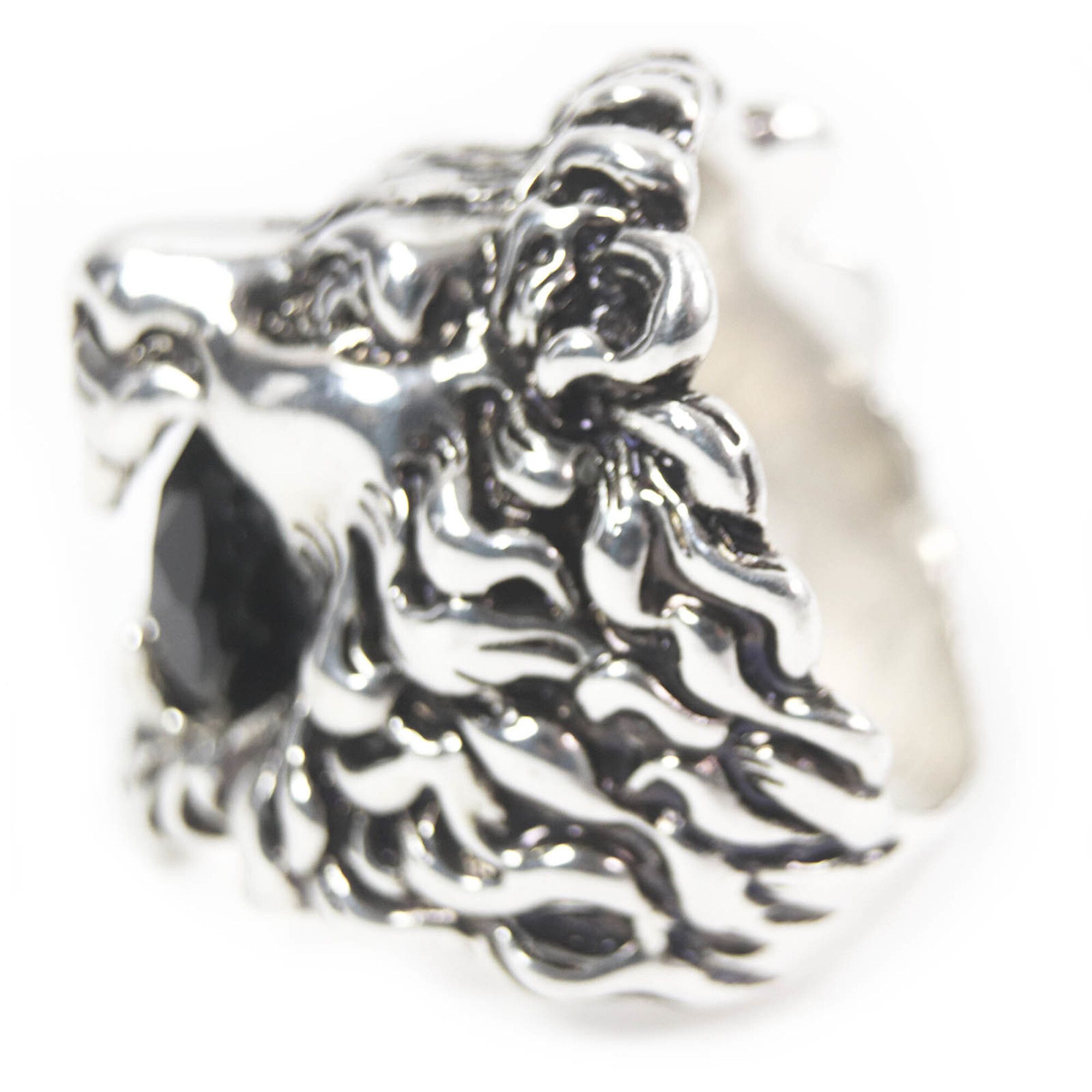Gucci GUCCI Lion Head Ring, Silver with Colored Stone, Black, Size 16, Comes Box and Dust Bag, Made in Italy, Men's Size ONE SIZE - 3 Thumbnail