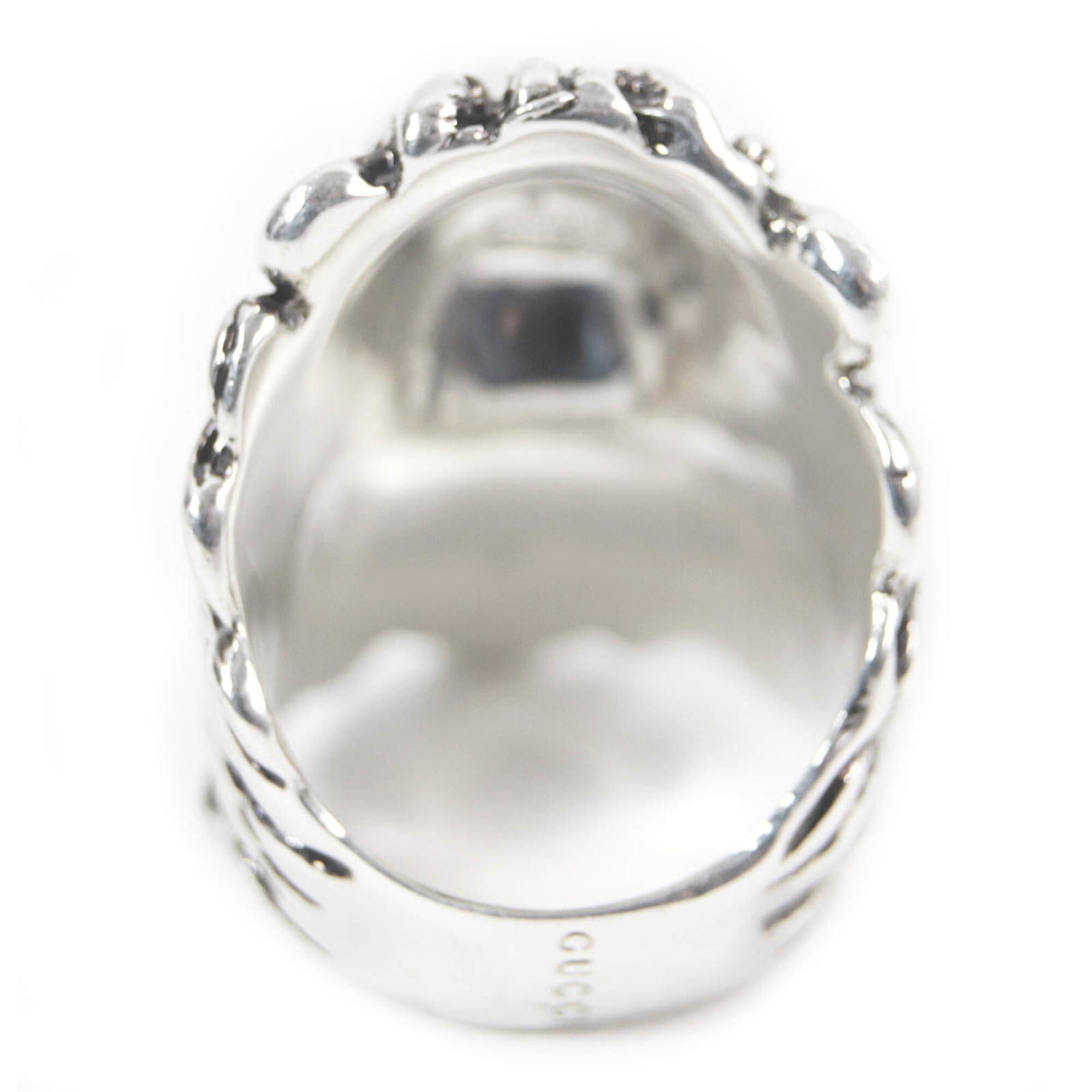 Gucci GUCCI Lion Head Ring, Silver with Colored Stone, Black, Size 16, Comes Box and Dust Bag, Made in Italy, Men's Size ONE SIZE - 4 Thumbnail